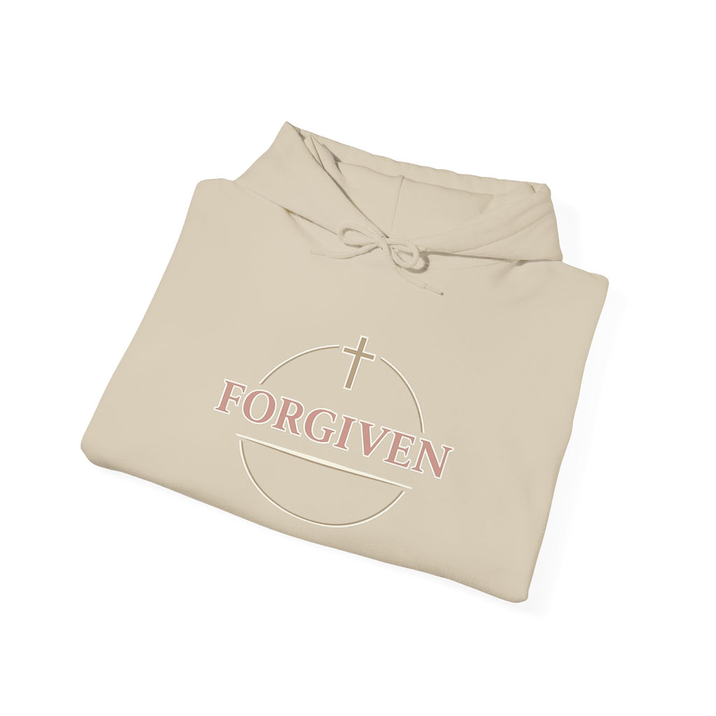 Womens Forgiven Hoodie — Minimal Christian Cross Faith Sweatshirt