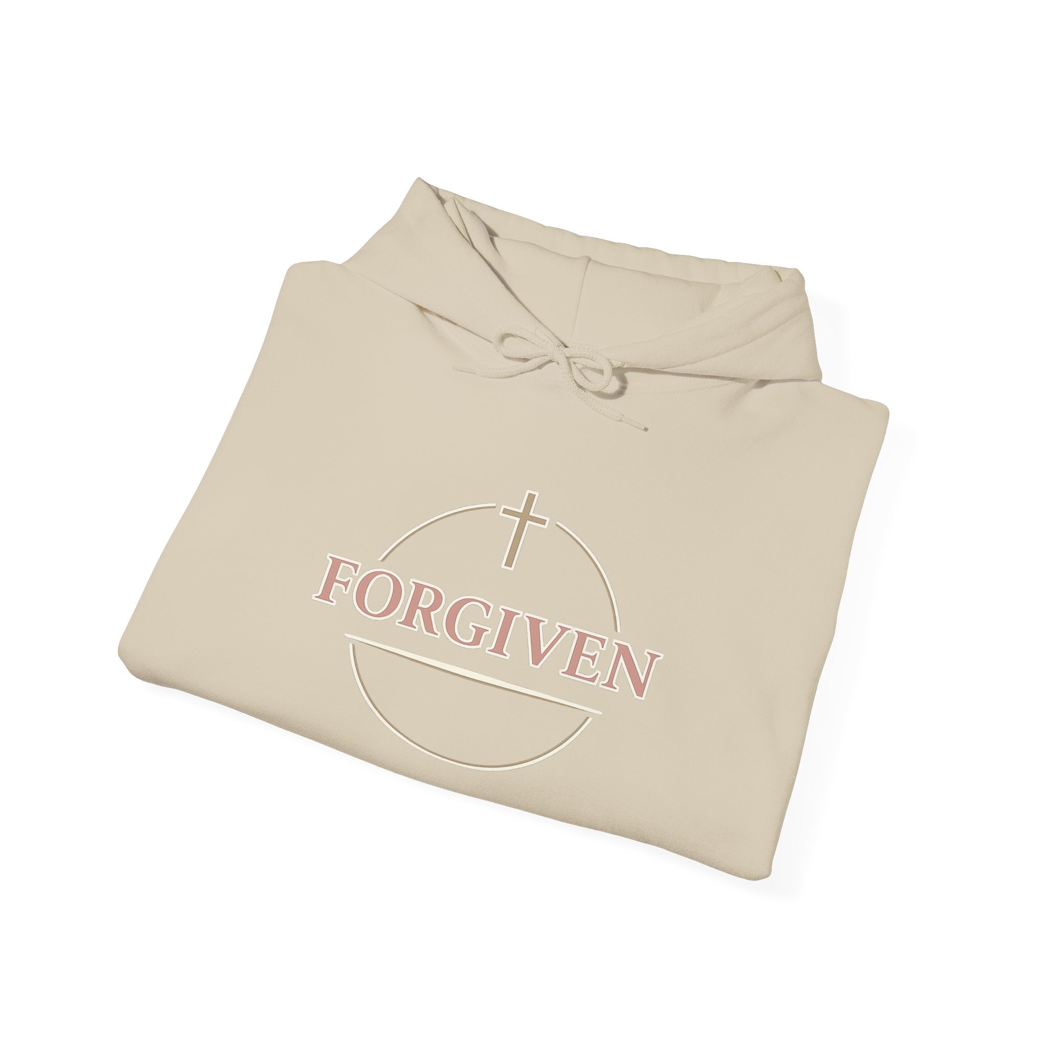 Womens Forgiven Hoodie — Minimal Christian Cross Faith Sweatshirt
