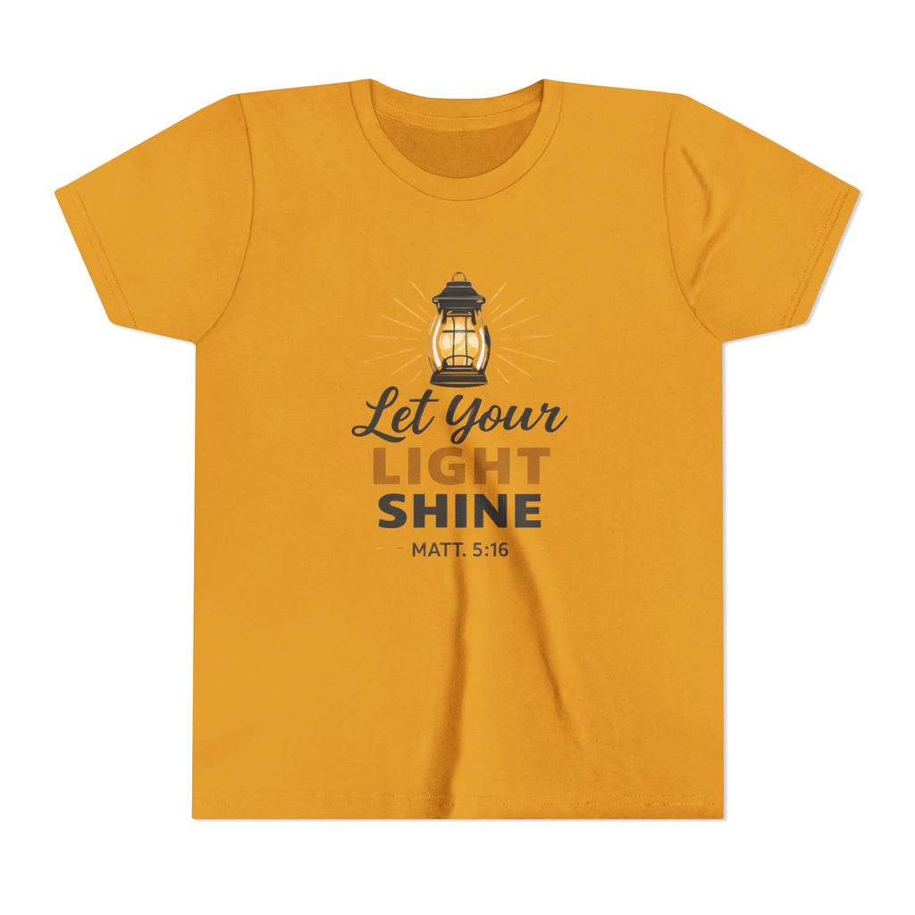 Boys Youth Tee — "Let Your Light Shine" Christian Lantern Shirt (Matt. 5:16)