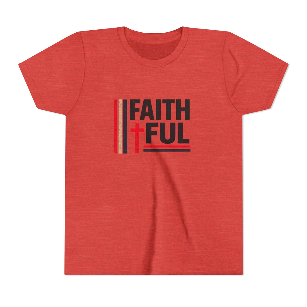 Boys Faithful Youth Tee — Christian Kids Shirt with Cross Graphic