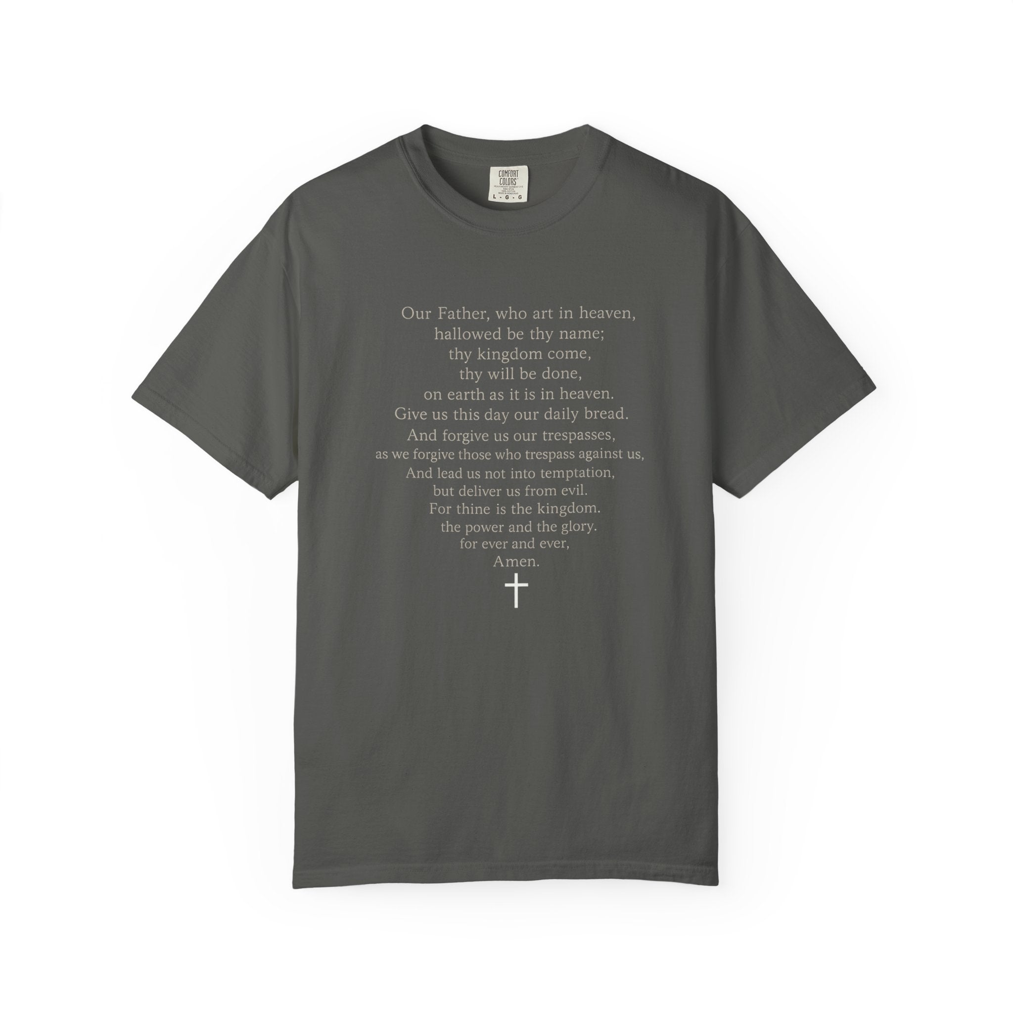 Lord's Prayer text T-shirt | Christian scripture tee
