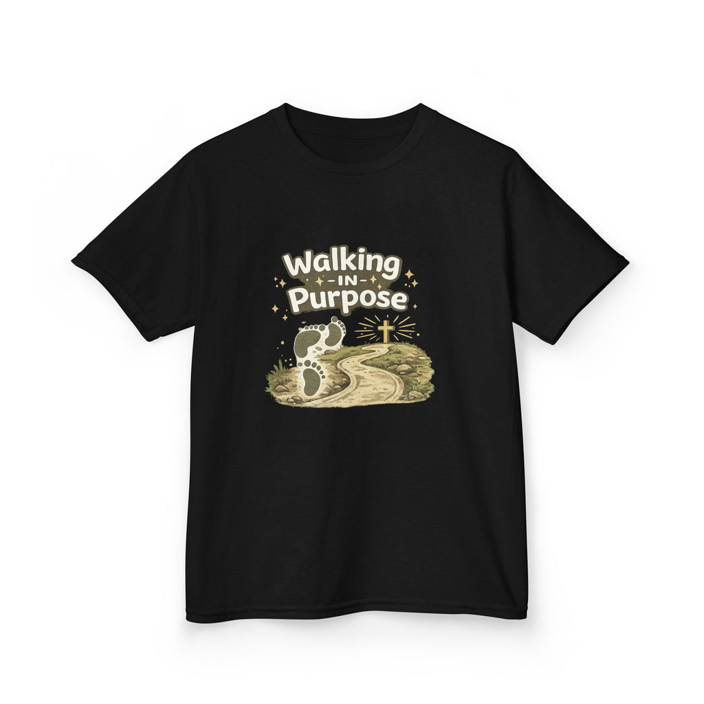 Kids Tee — "Walking in Purpose" Inspirational Christian Kids T-Shirt