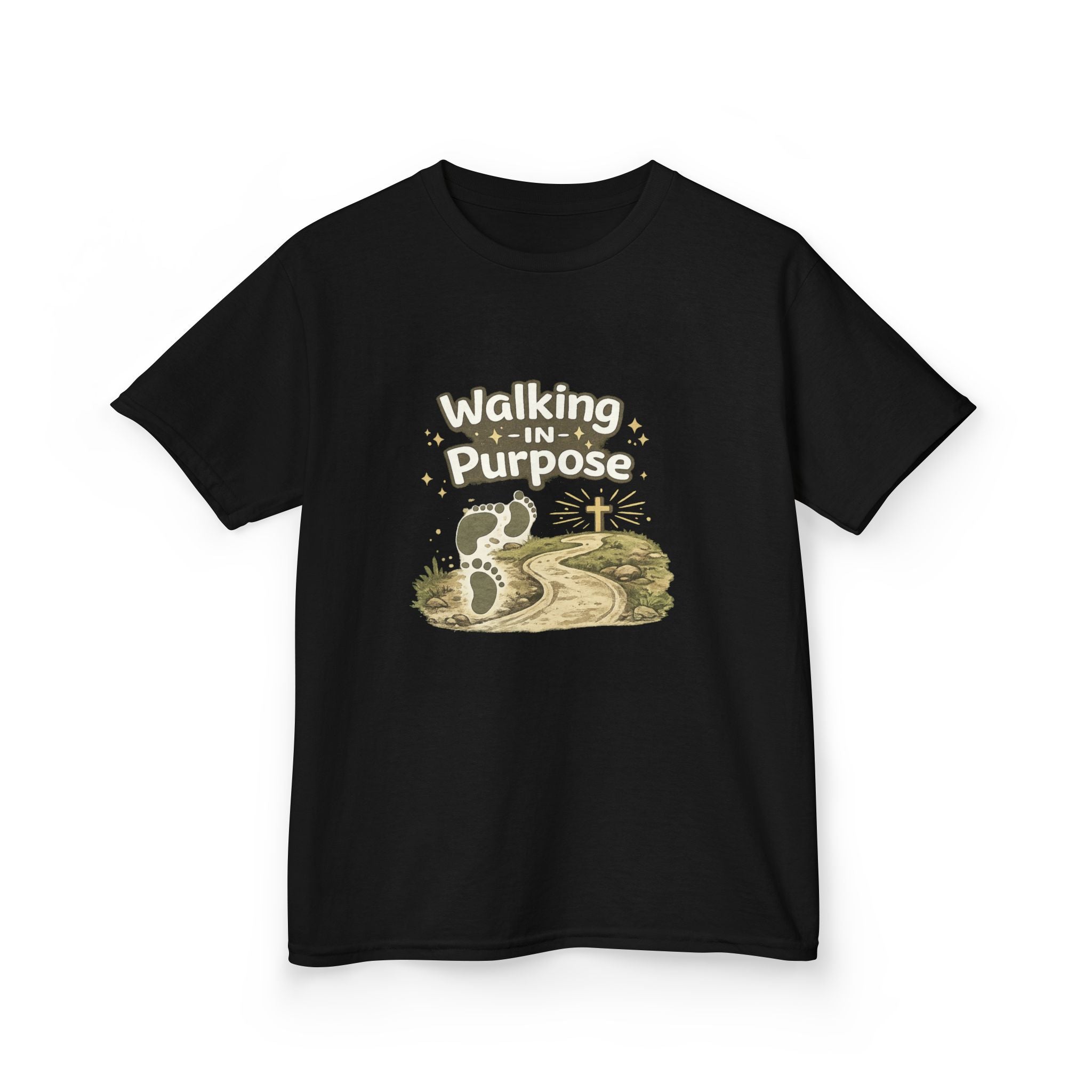 Kids Tee — "Walking in Purpose" Inspirational Christian Kids T-Shirt