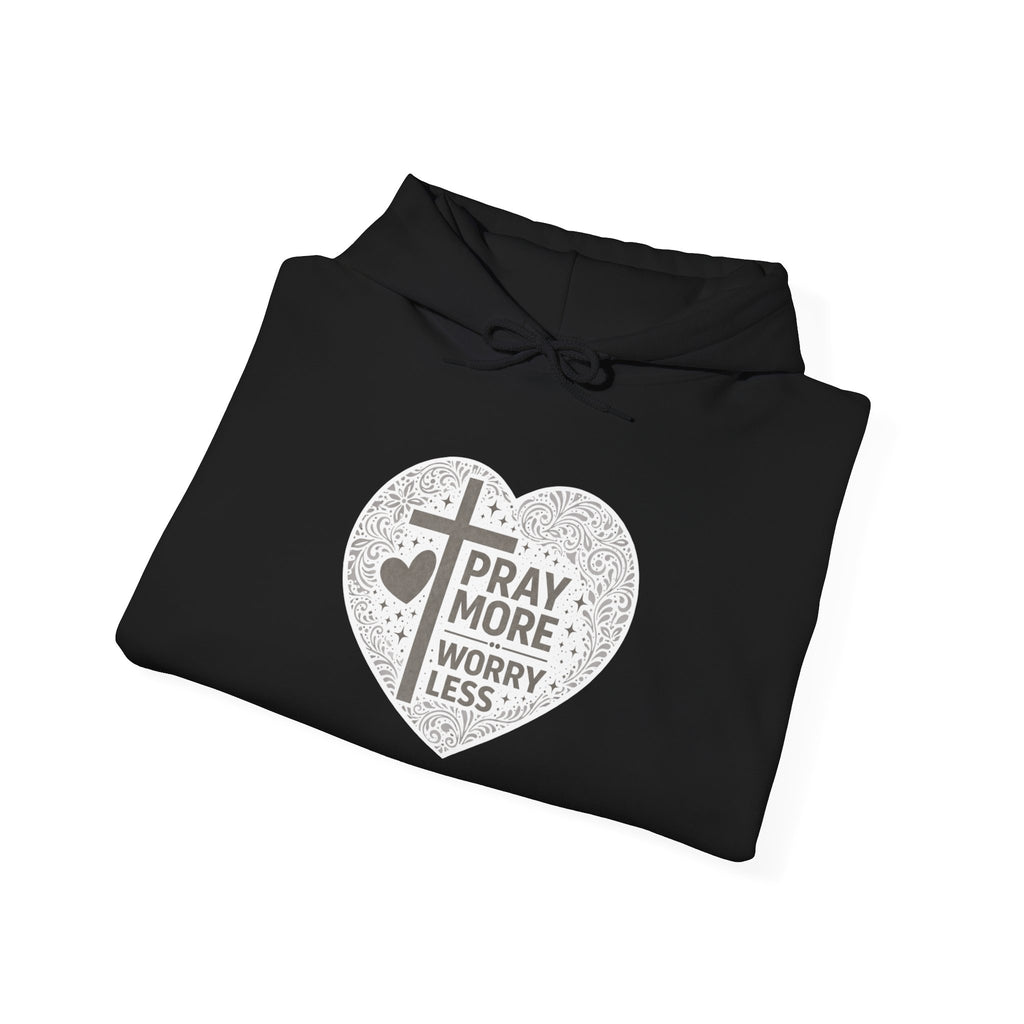Womens "Pray More Worry Less" Heavy Blend™ Hooded Sweatshirt