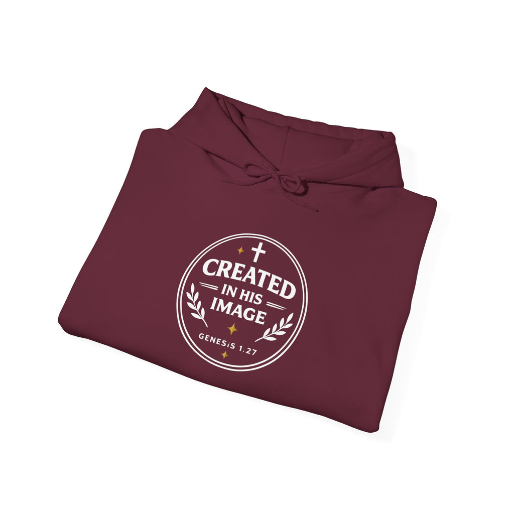 Womens Created in His Image Hoodie — Christian Faith Hooded Sweatshirt
