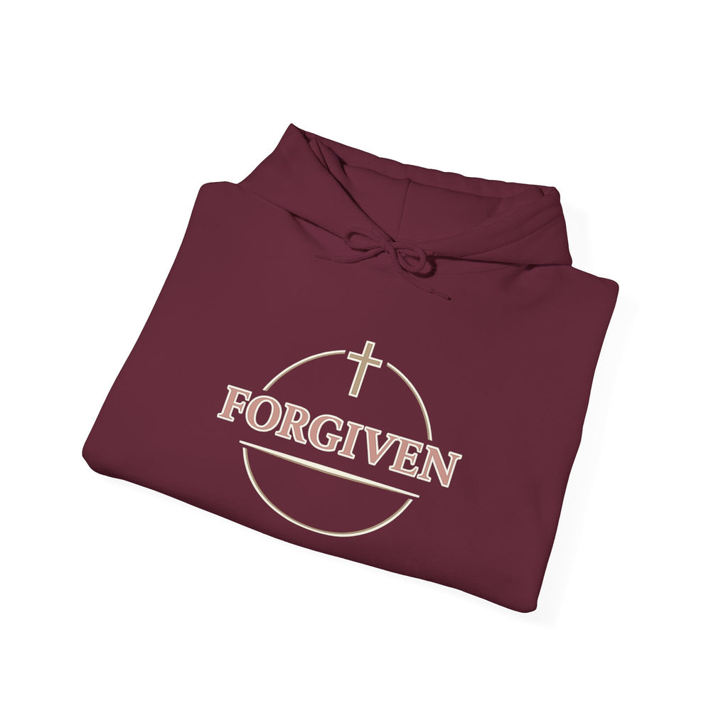 Womens Forgiven Hoodie — Minimal Christian Cross Faith Sweatshirt