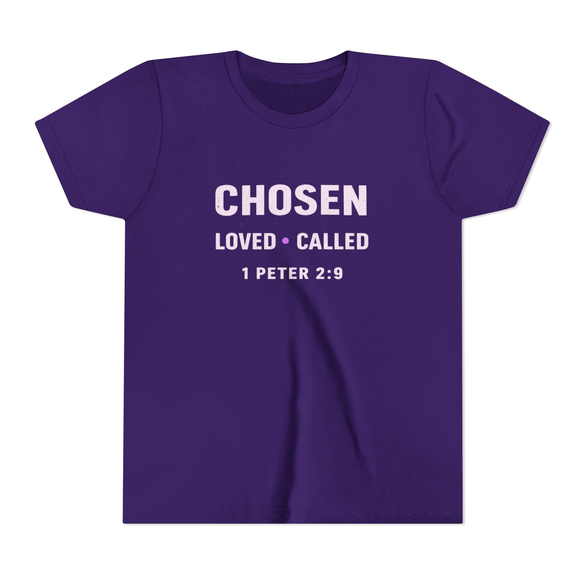Girls Youth Tee - "CHOSEN Loved • Called" 1 Peter 2:9 Christian Faith Shirt