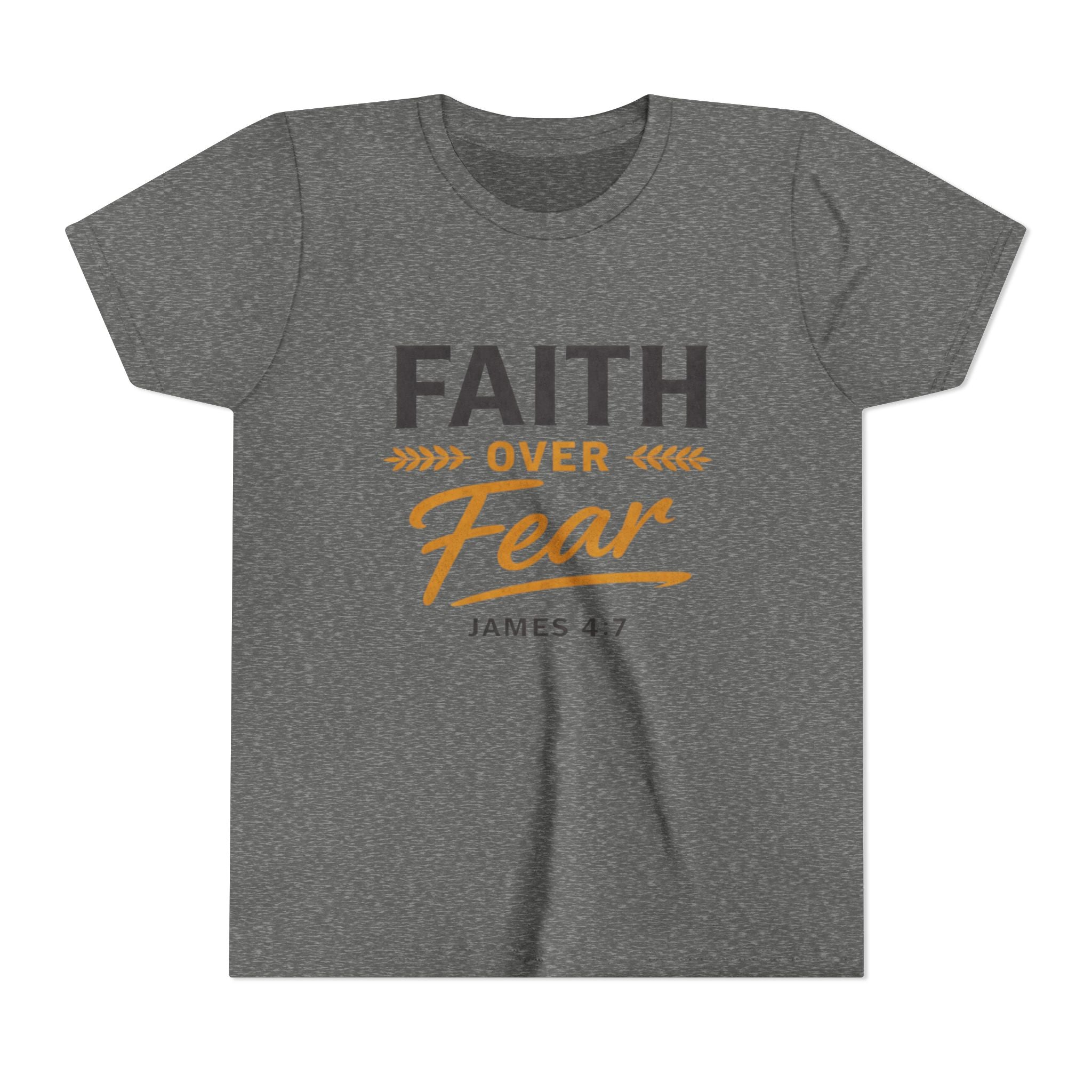 Faith Over Fear Youth Tee | James 4:7 Christian Kids Shirt