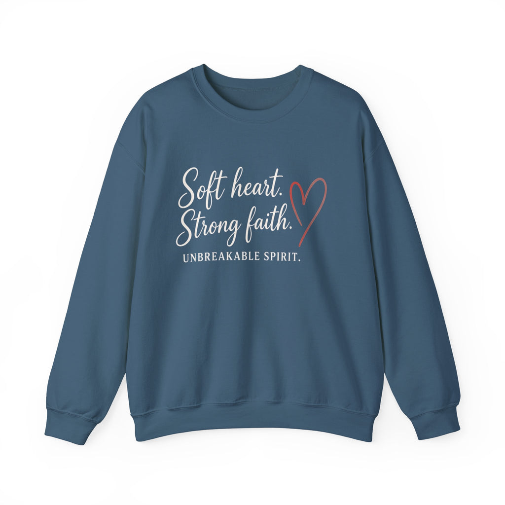 Womens Crewneck Sweatshirt "Soft Heart. Strong Faith."