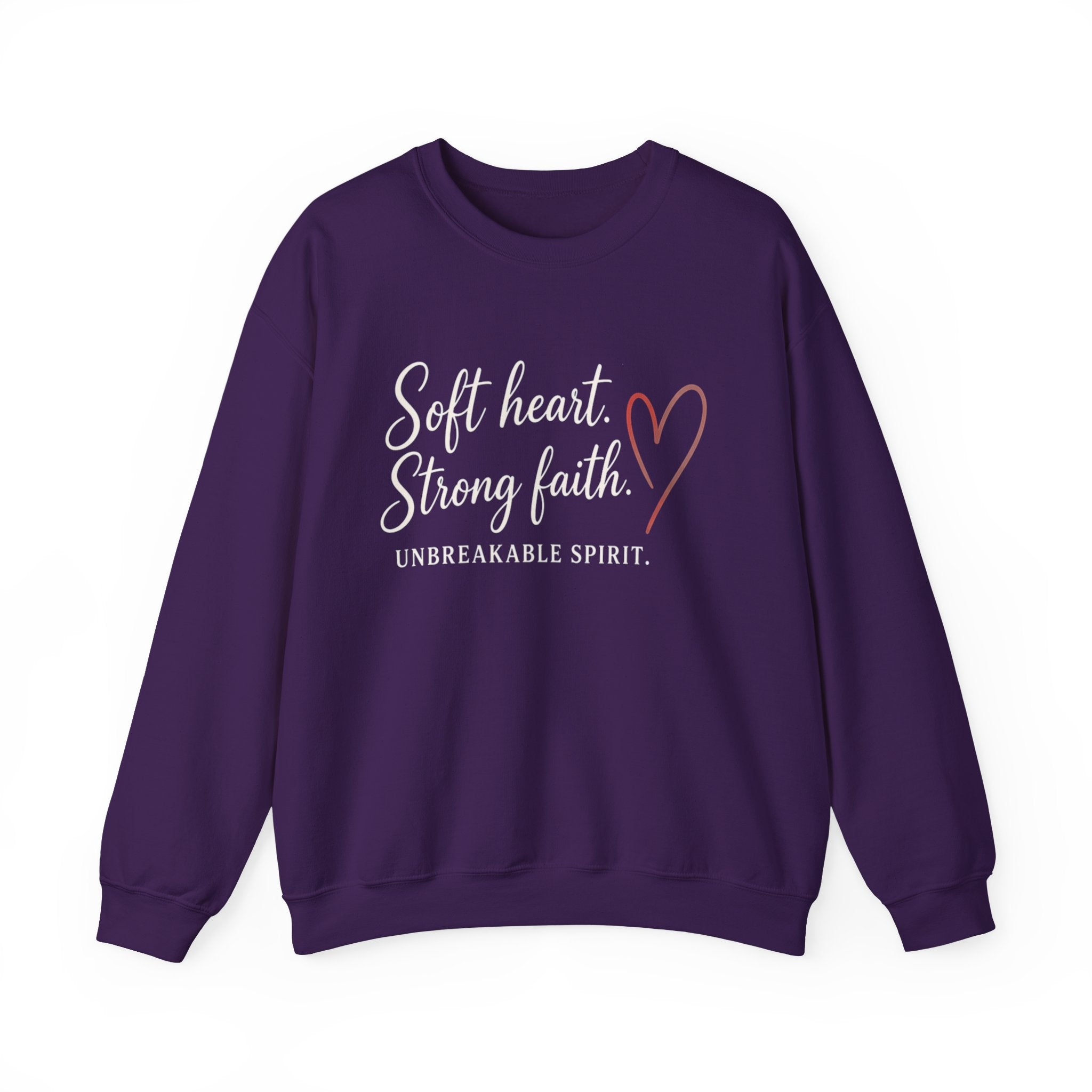 Womens Crewneck Sweatshirt "Soft Heart. Strong Faith."