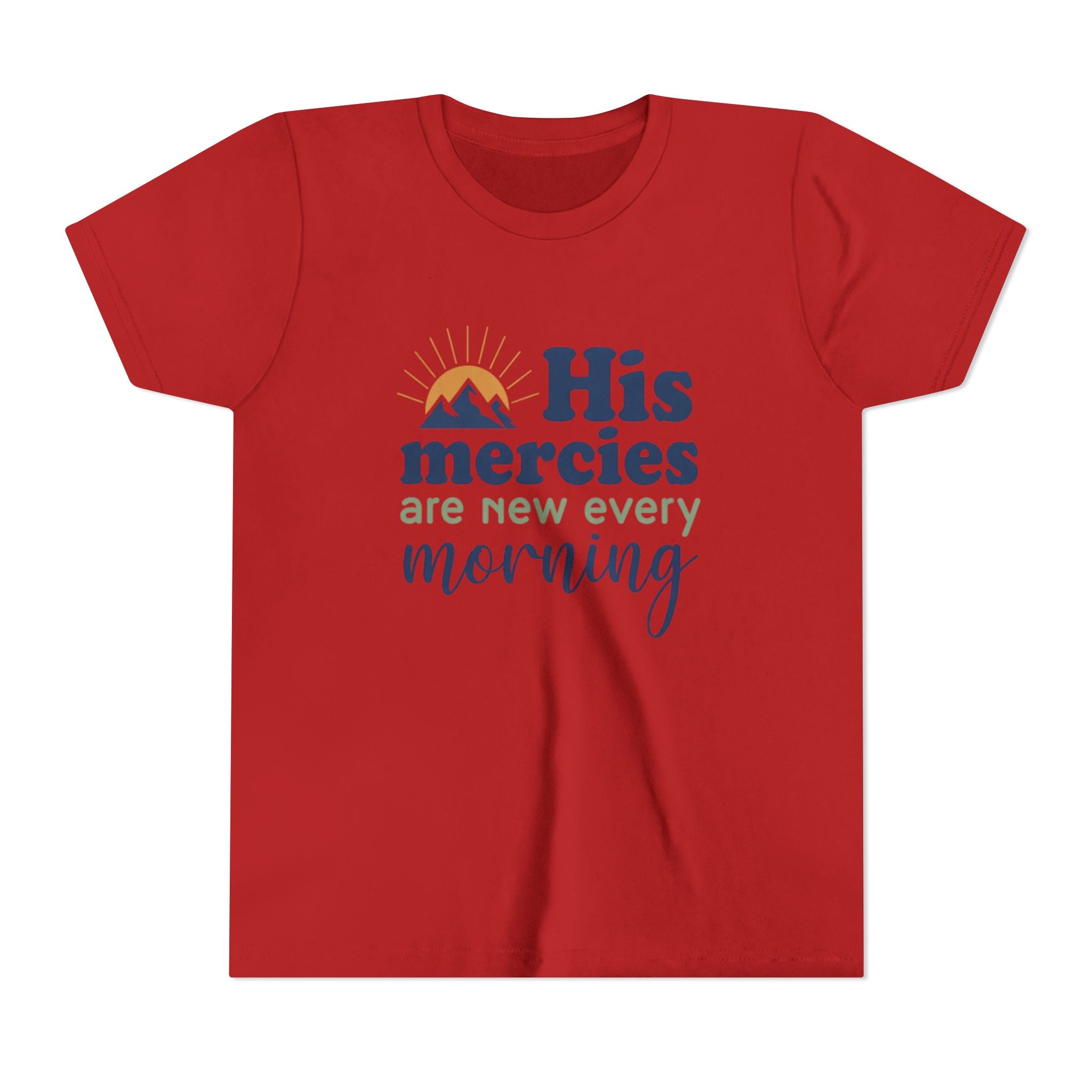 Boys Tee “His Mercies Are New Every Morning” Christian Faith Kids Shirt