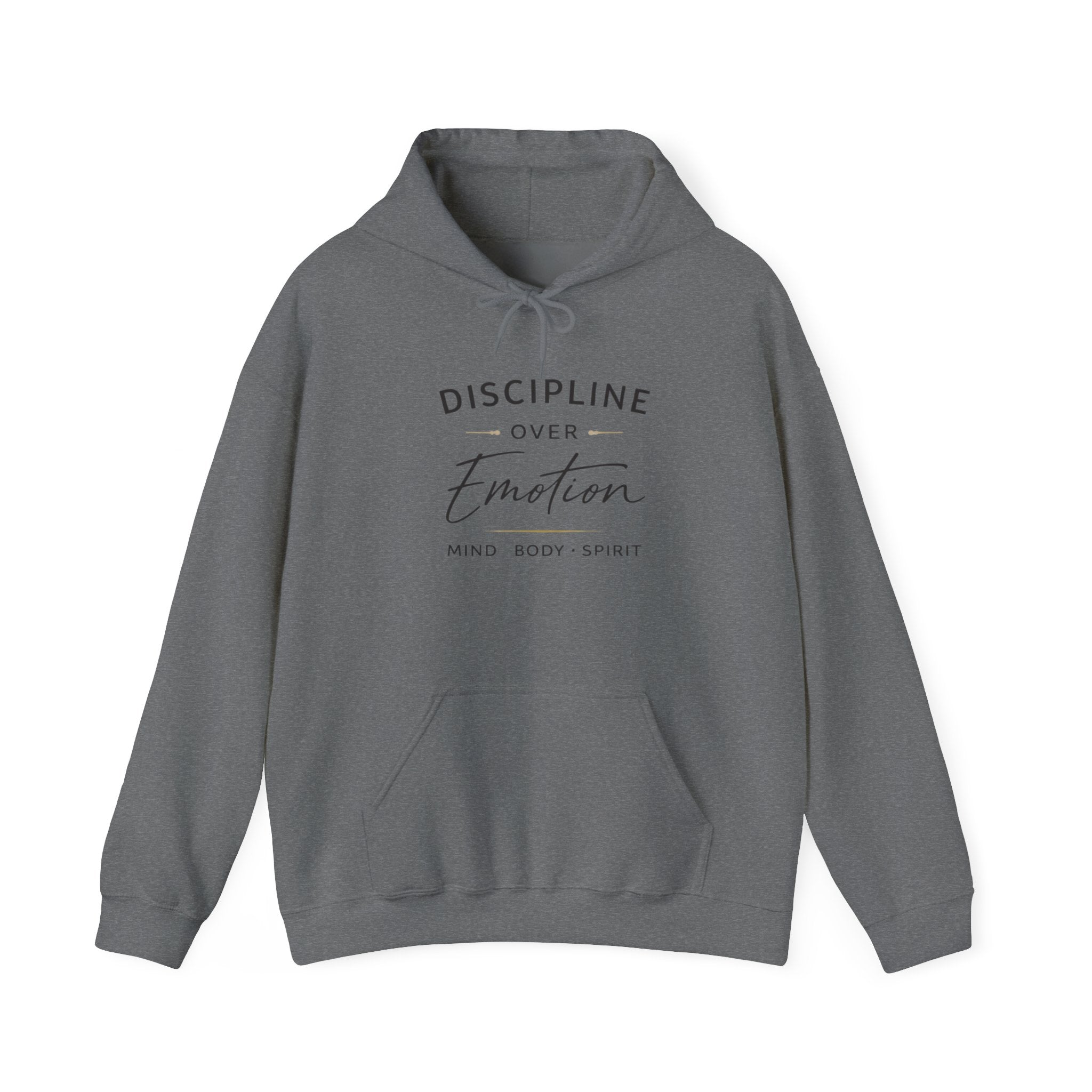 Mens Discipline Over Emotion Hoodie — Mind Body Spirit Motivational Pullover