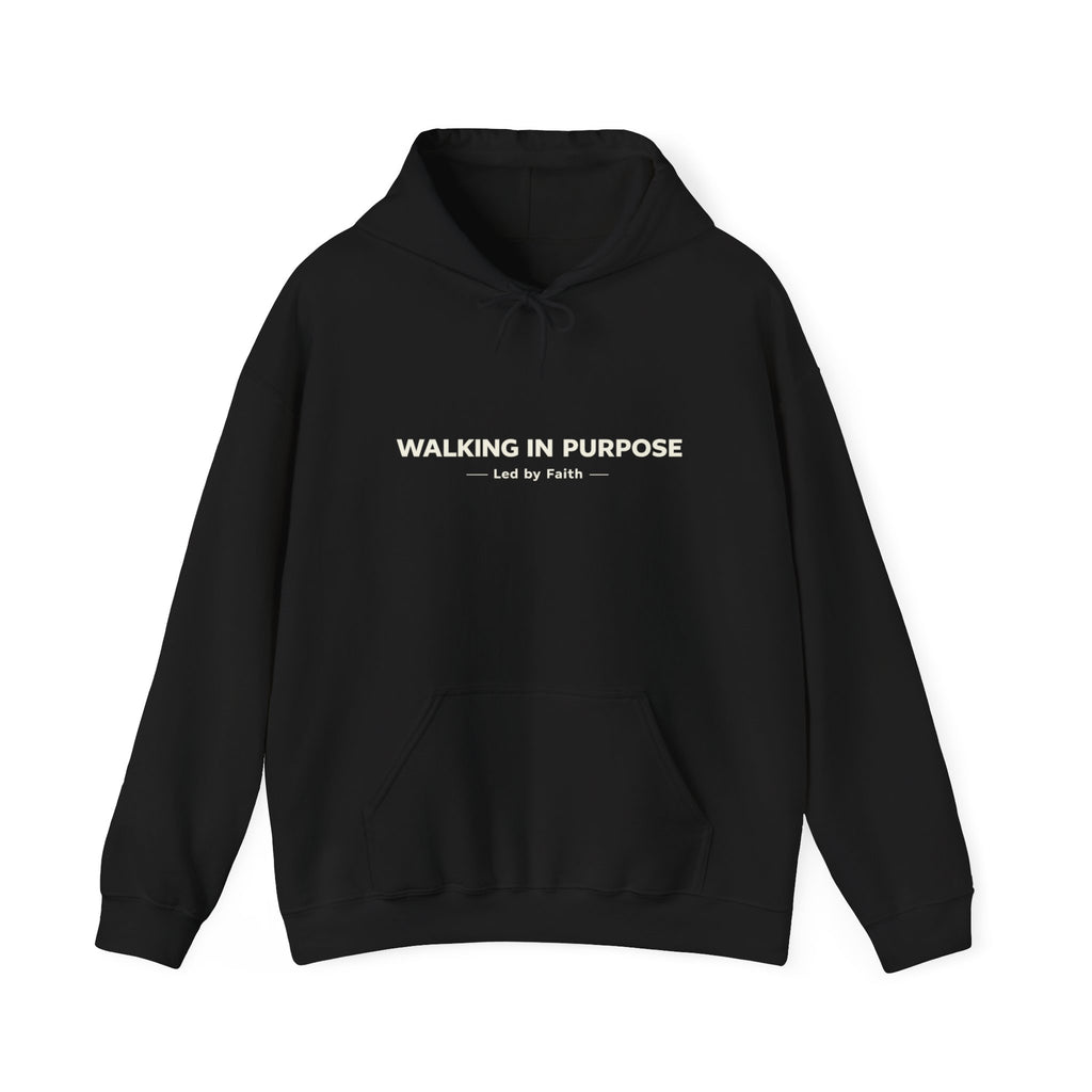 Mens "Walking in Purpose" Hoodie — Minimal Inspirational Christian Sweatshirt