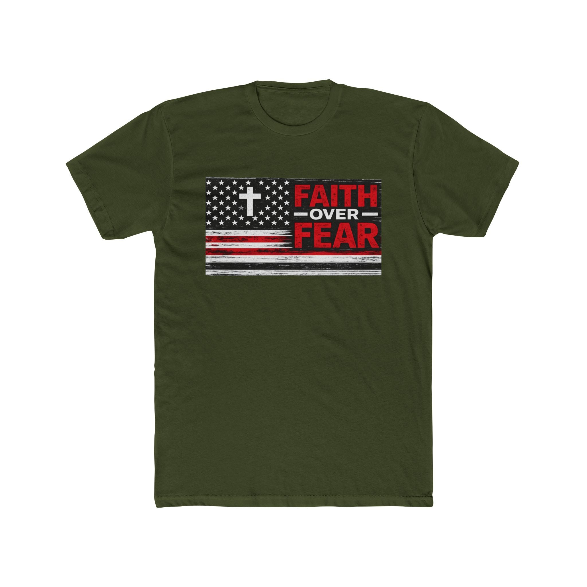 Faith Over Fear T‑Shirt — Christian Flag Graphic Tee