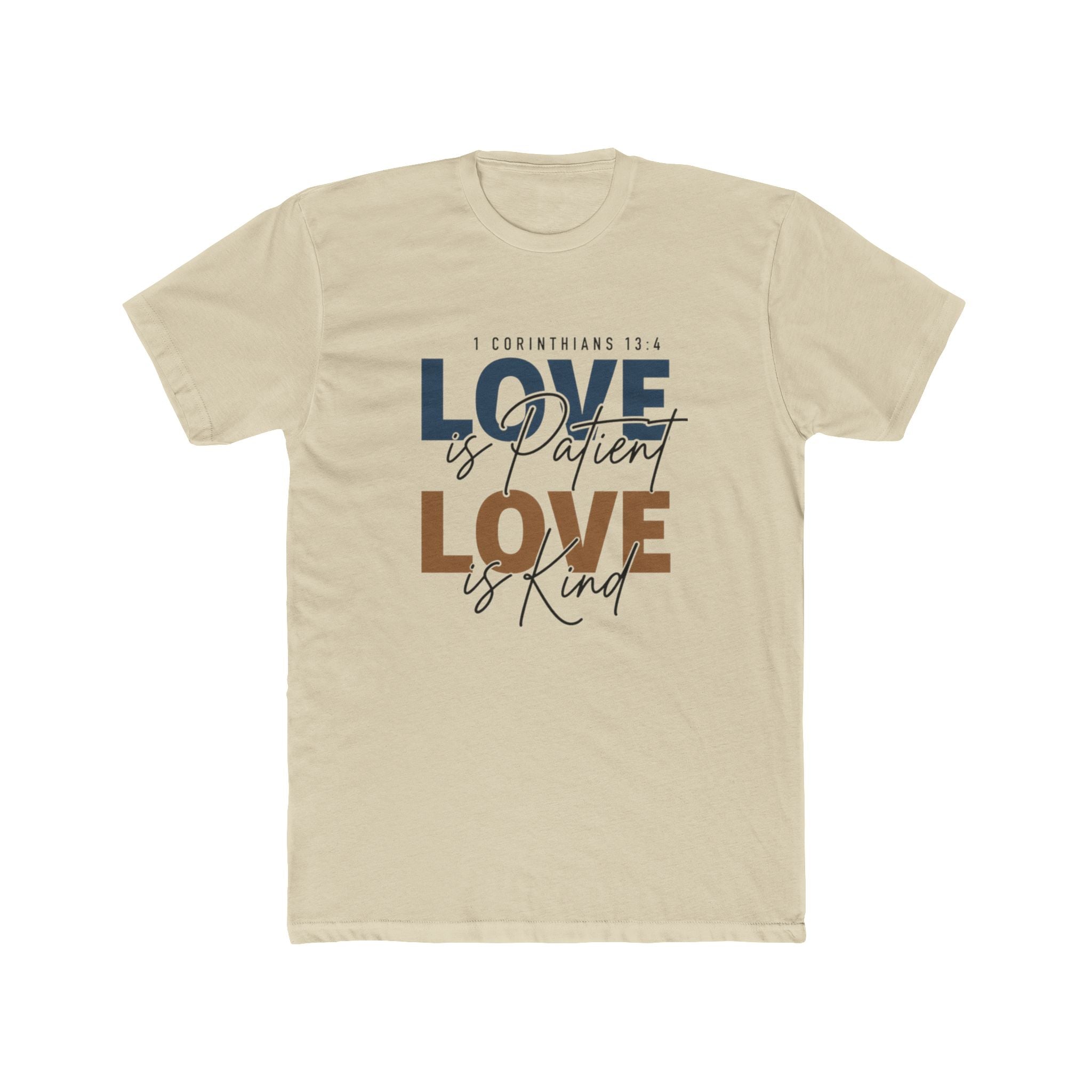 Mens Love Is Patient Love Is Kind Tee  Faith-Based Inspirational Christian T-Shirt