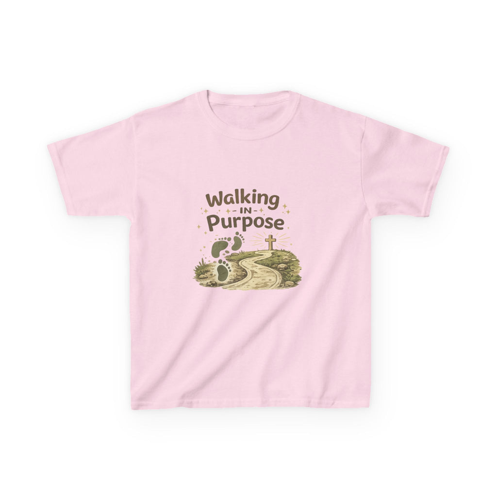 Kids Tee — "Walking in Purpose" Inspirational Christian Kids T-Shirt