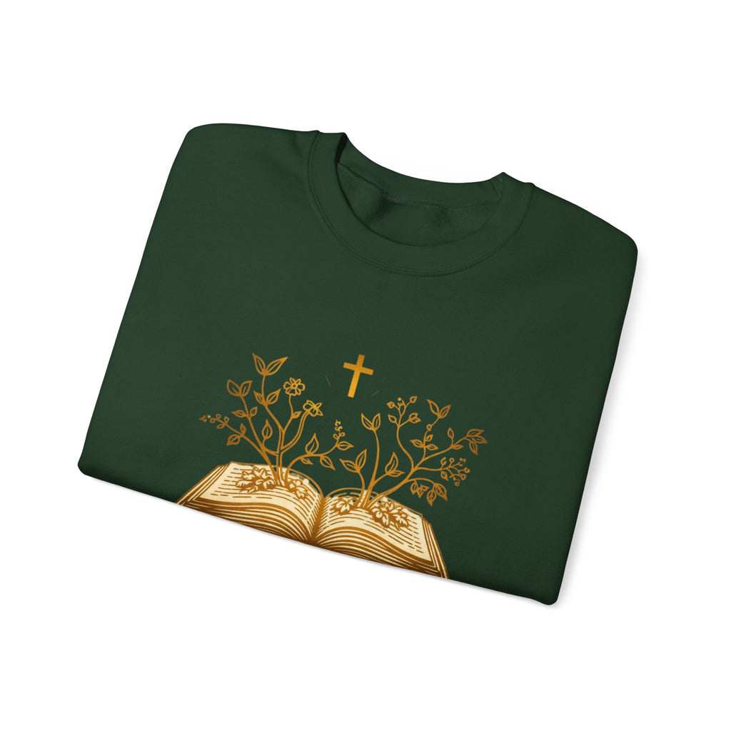 Womens Rooted in Christ Sweatshirt — Christian Faith Bible Graphic Crewneck