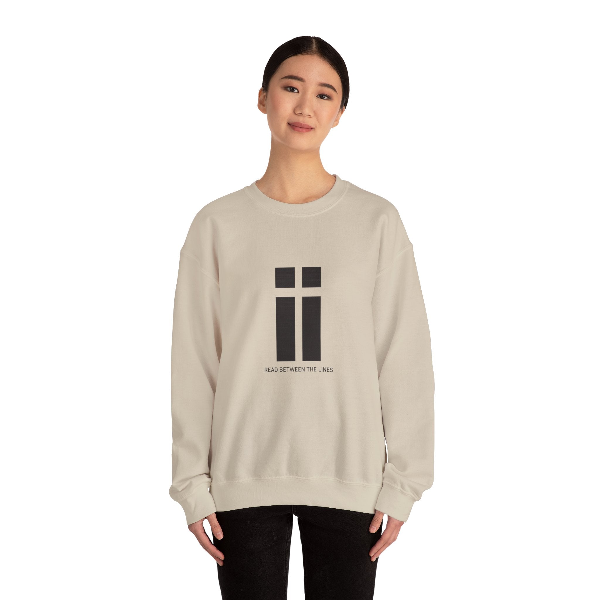 Womens Minimalist 'Read Between The Lines' Crewneck Sweatshirt