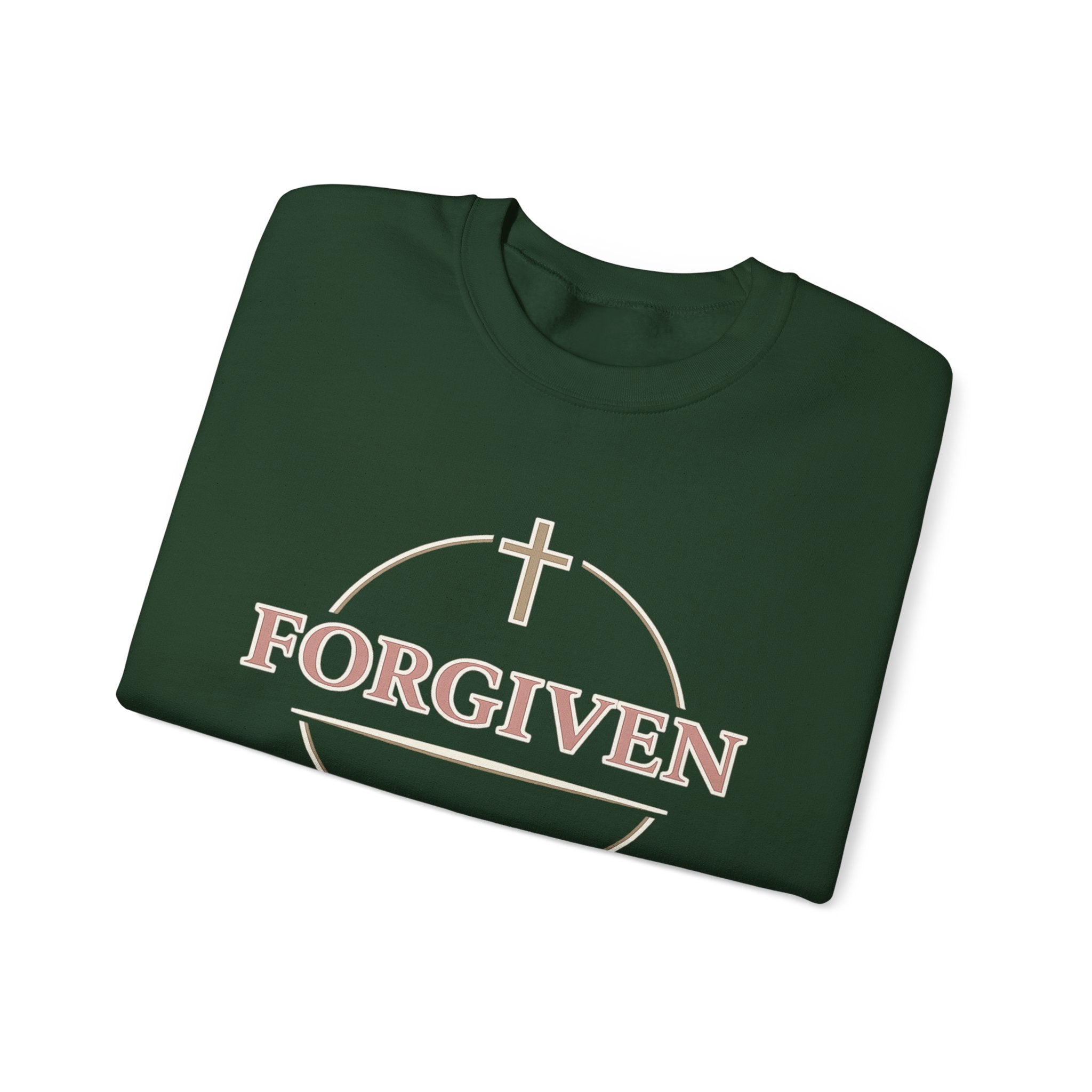Womens Forgiven Crewneck Sweatshirt — Christian Faith Cross Pullover