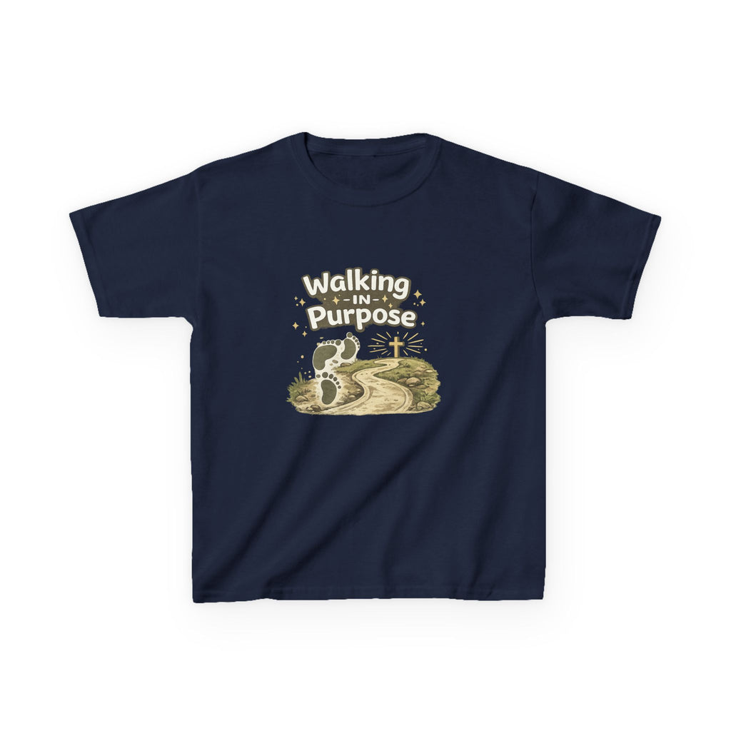Kids Tee — "Walking in Purpose" Inspirational Christian Kids T-Shirt