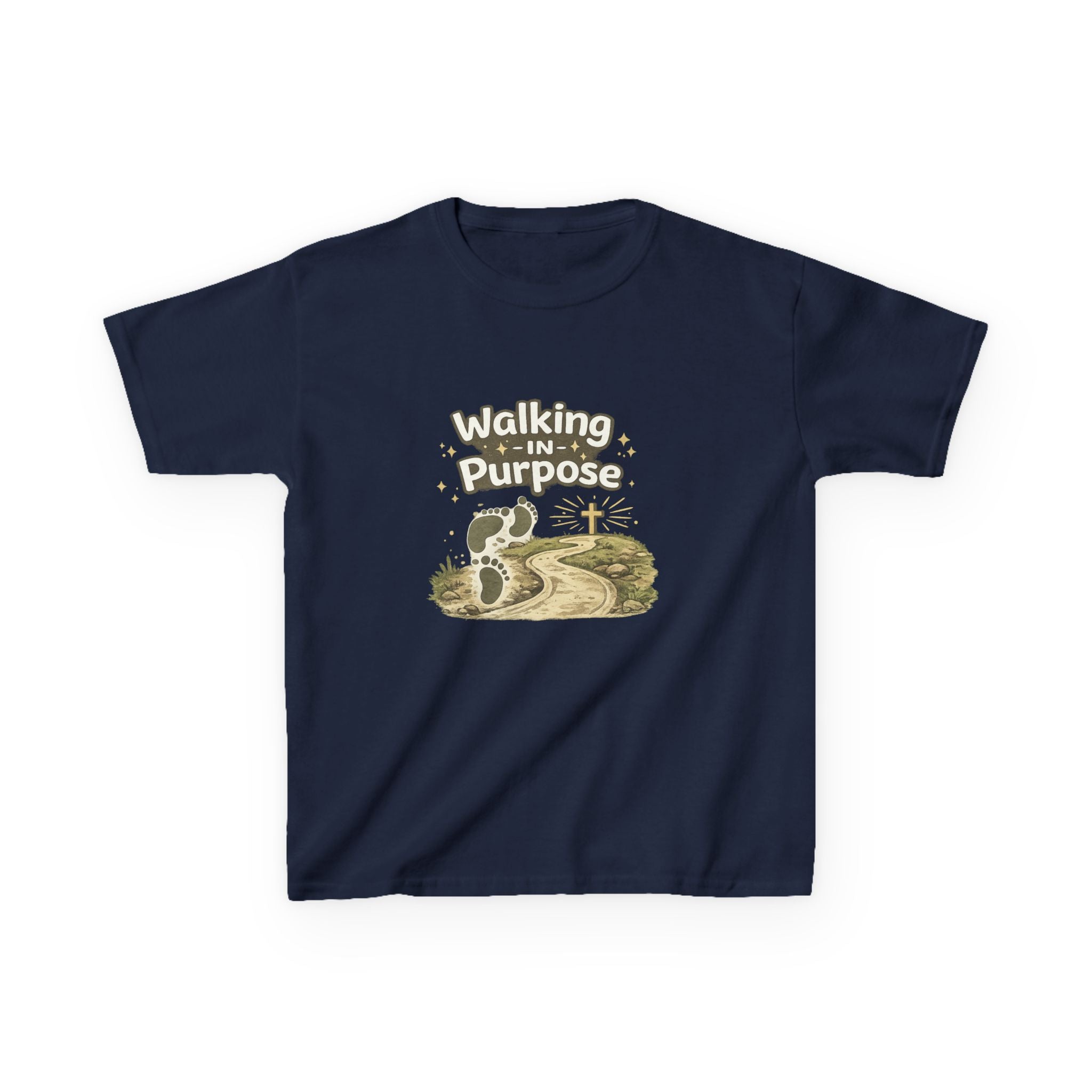 Kids Tee — "Walking in Purpose" Inspirational Christian Kids T-Shirt