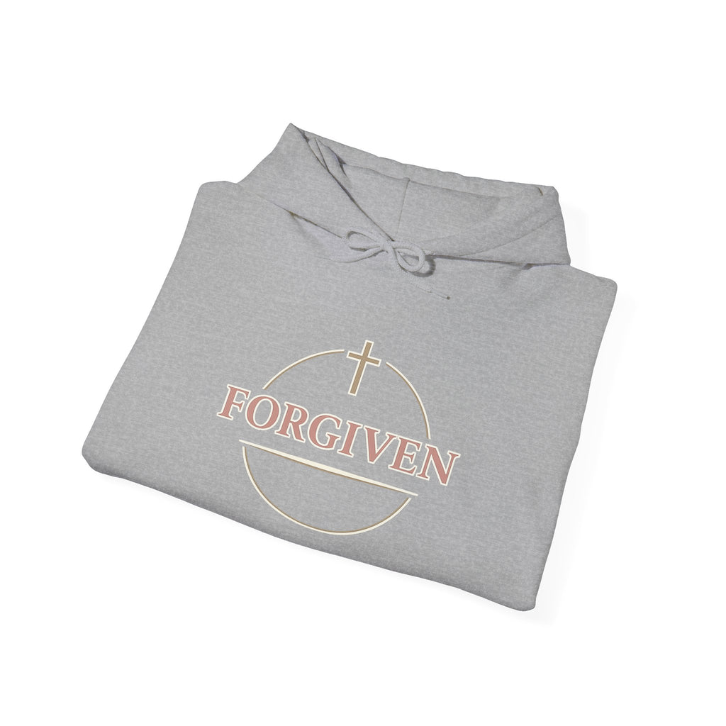 Womens Forgiven Hoodie — Minimal Christian Cross Faith Sweatshirt