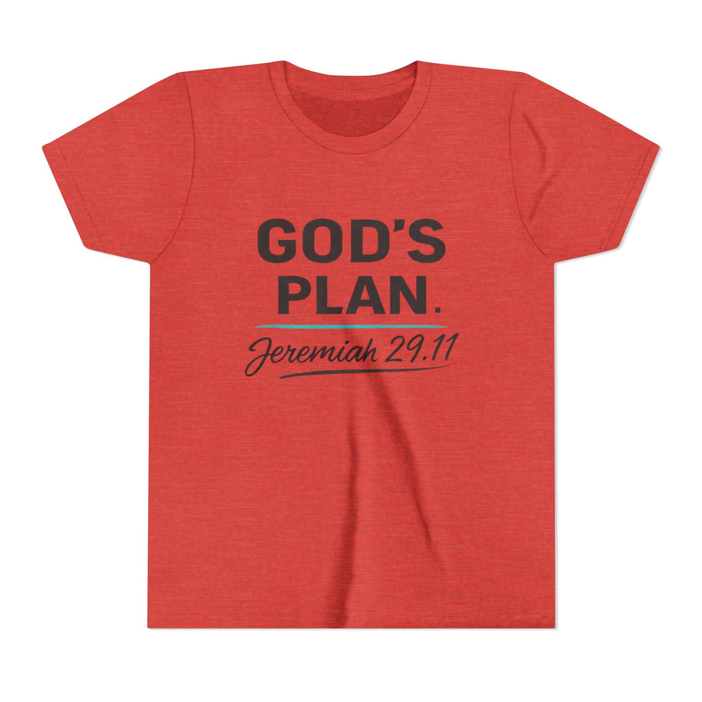 Youth Tee — "God's Plan" Jeremiah 29:11 Christian Faith Shirt