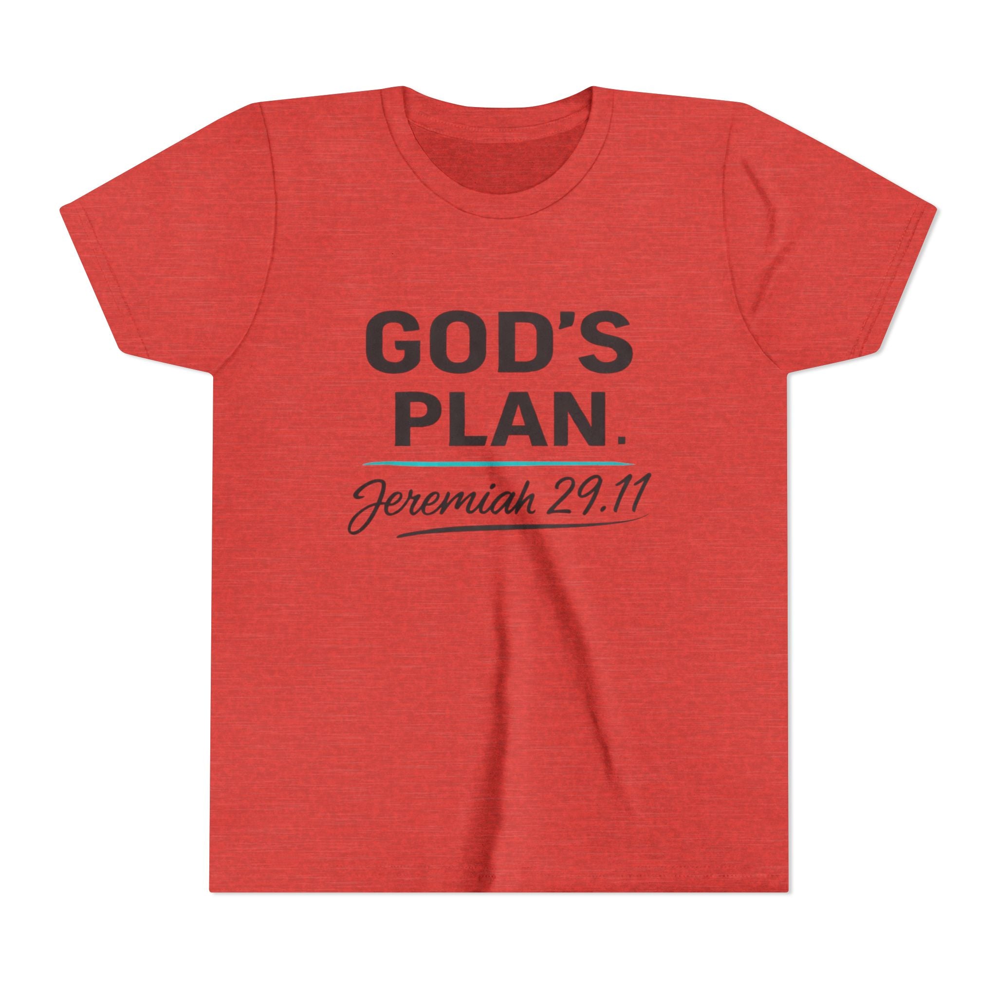 Youth Tee — "God's Plan" Jeremiah 29:11 Christian Faith Shirt