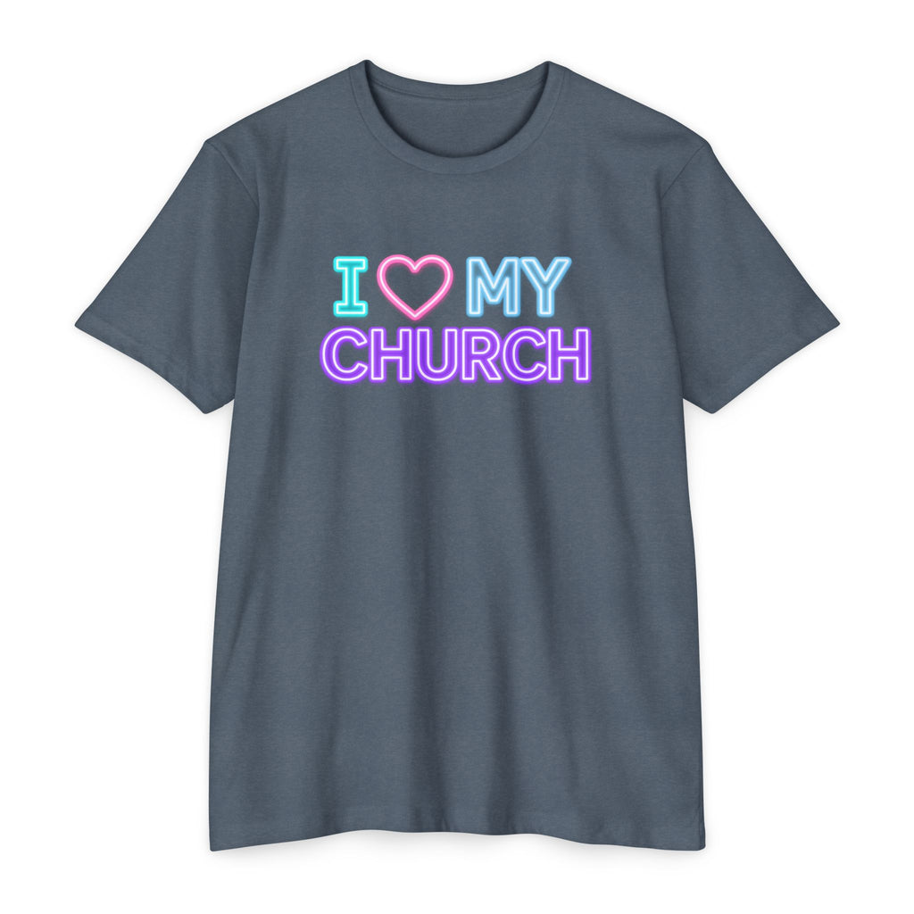 Womens I Love My Church T-Shirt | Tie Dye Heart Lettering
