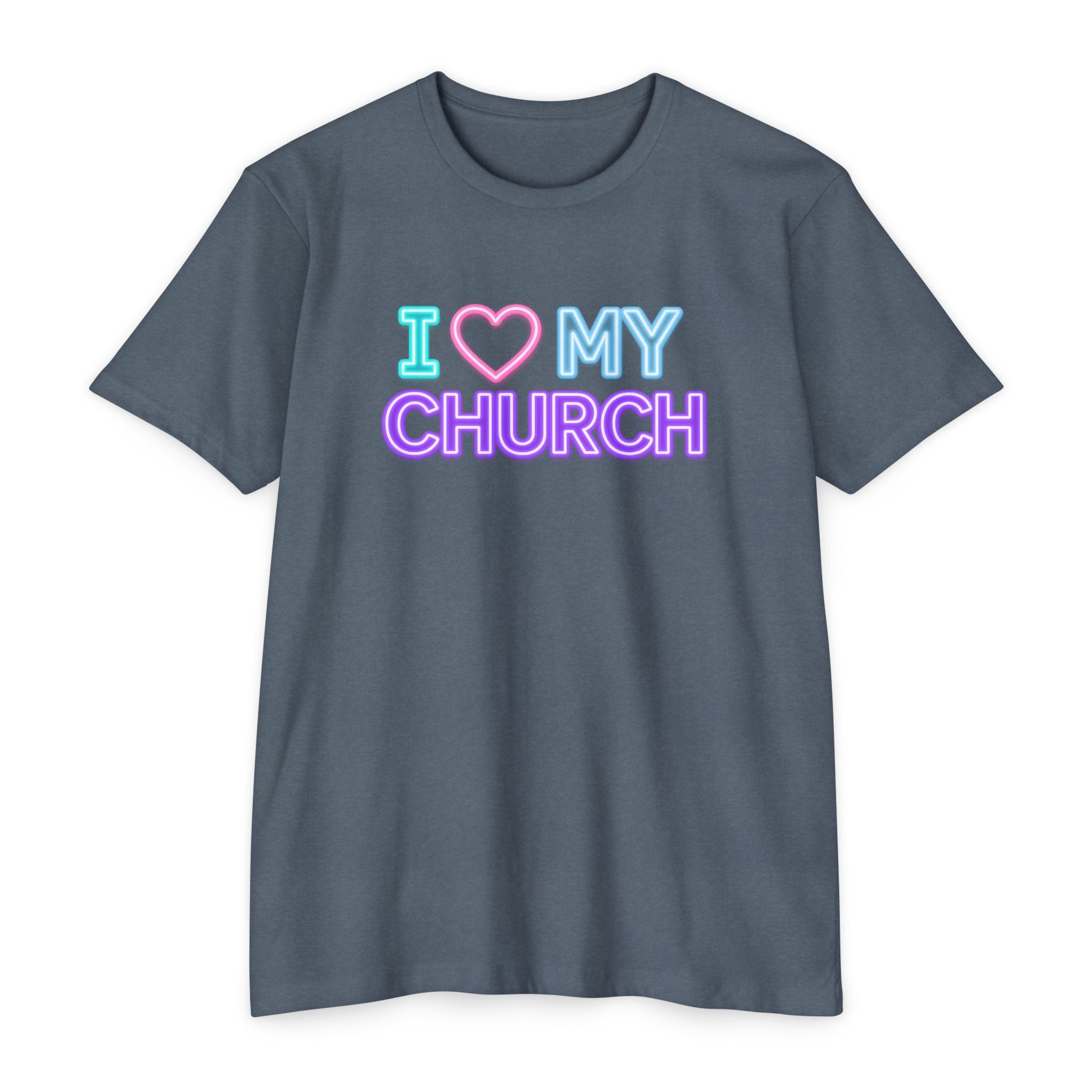 Womens I Love My Church T-Shirt | Tie Dye Heart Lettering