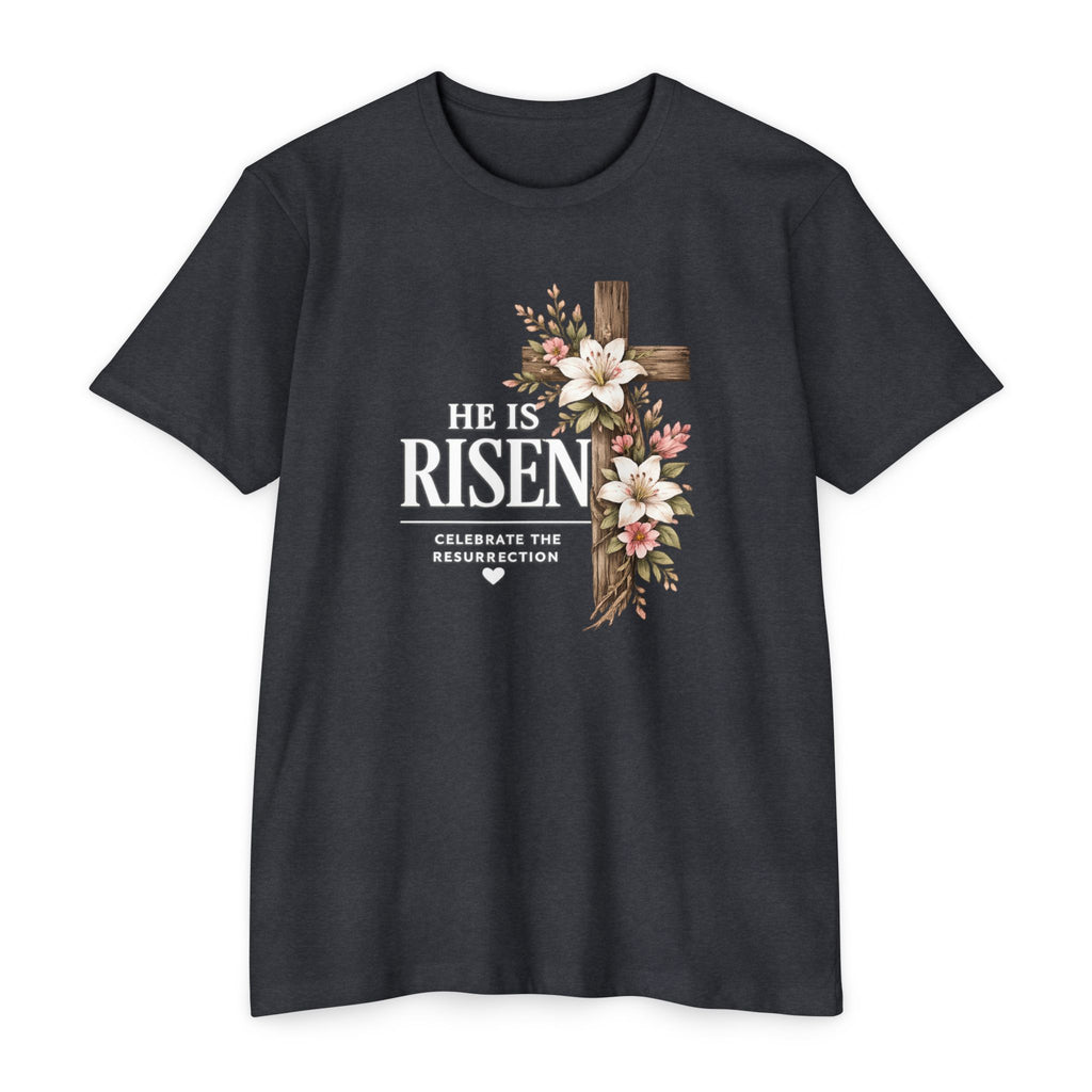 Womens He Is Risen crown of thorns T-Shirt | Resurrection Easter Christian Tee