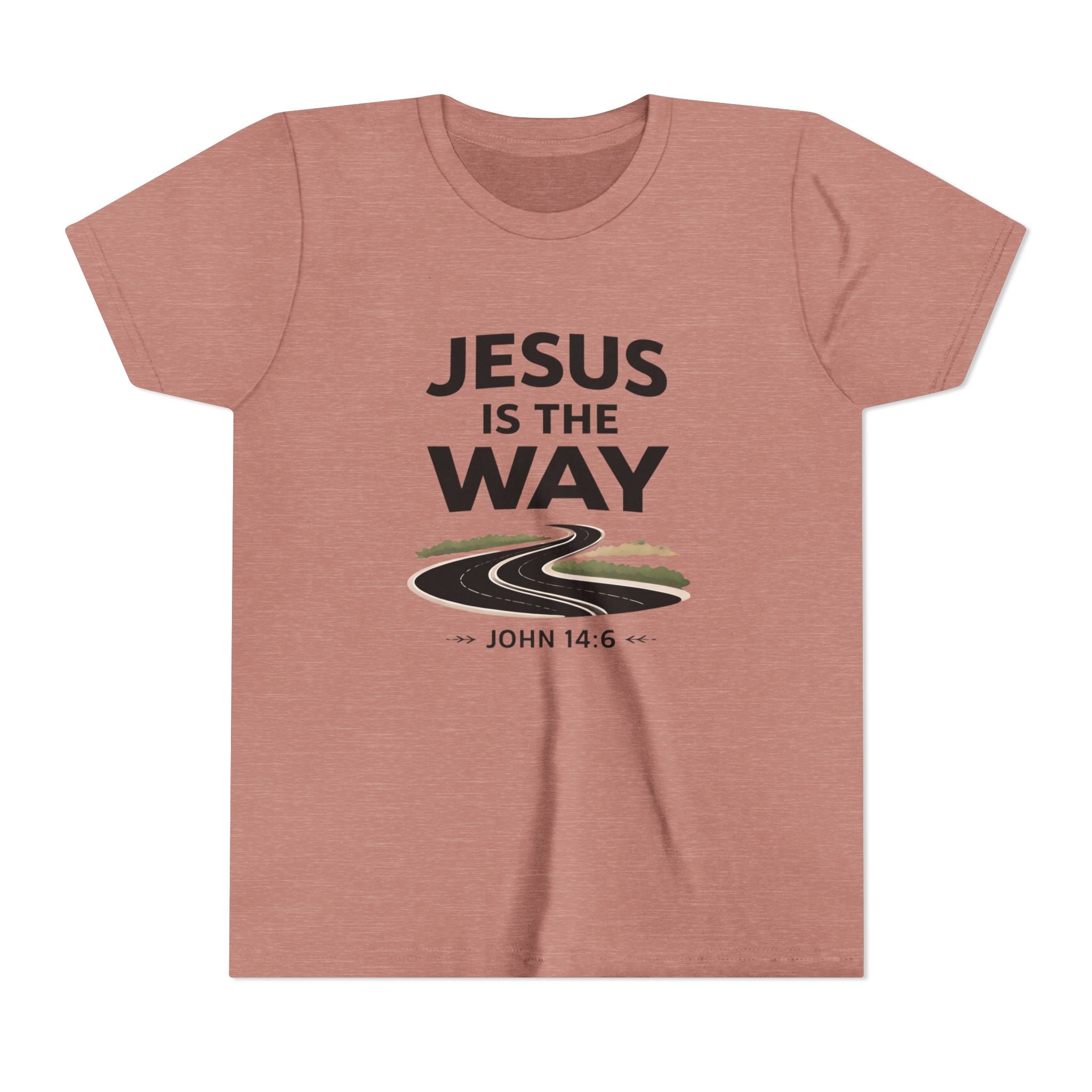 Boys Youth Tee — "Jesus Is The Way" Christian Graphic Shirt (John 14:6)