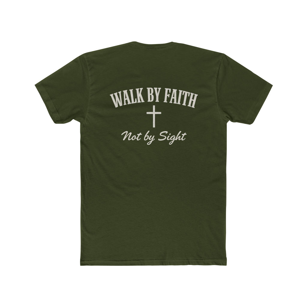 Walk By Faith Tee — 2 Corinthians 5:7 Christian T-Shirt, "Not by Sight" Inspirational Tee