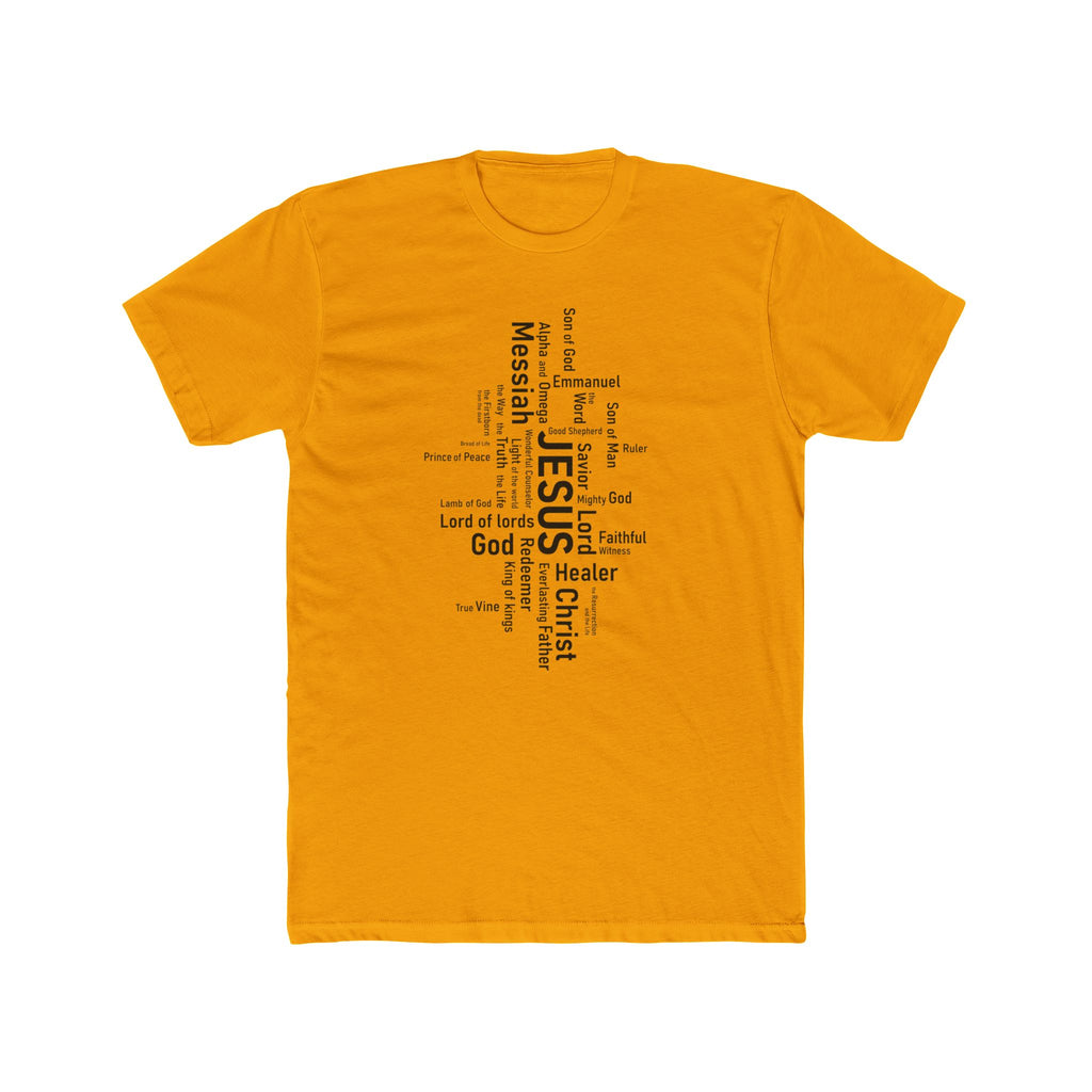 Mens Christian Jesus Word Cloud T-Shirt — Faith-Based Cross Tee
