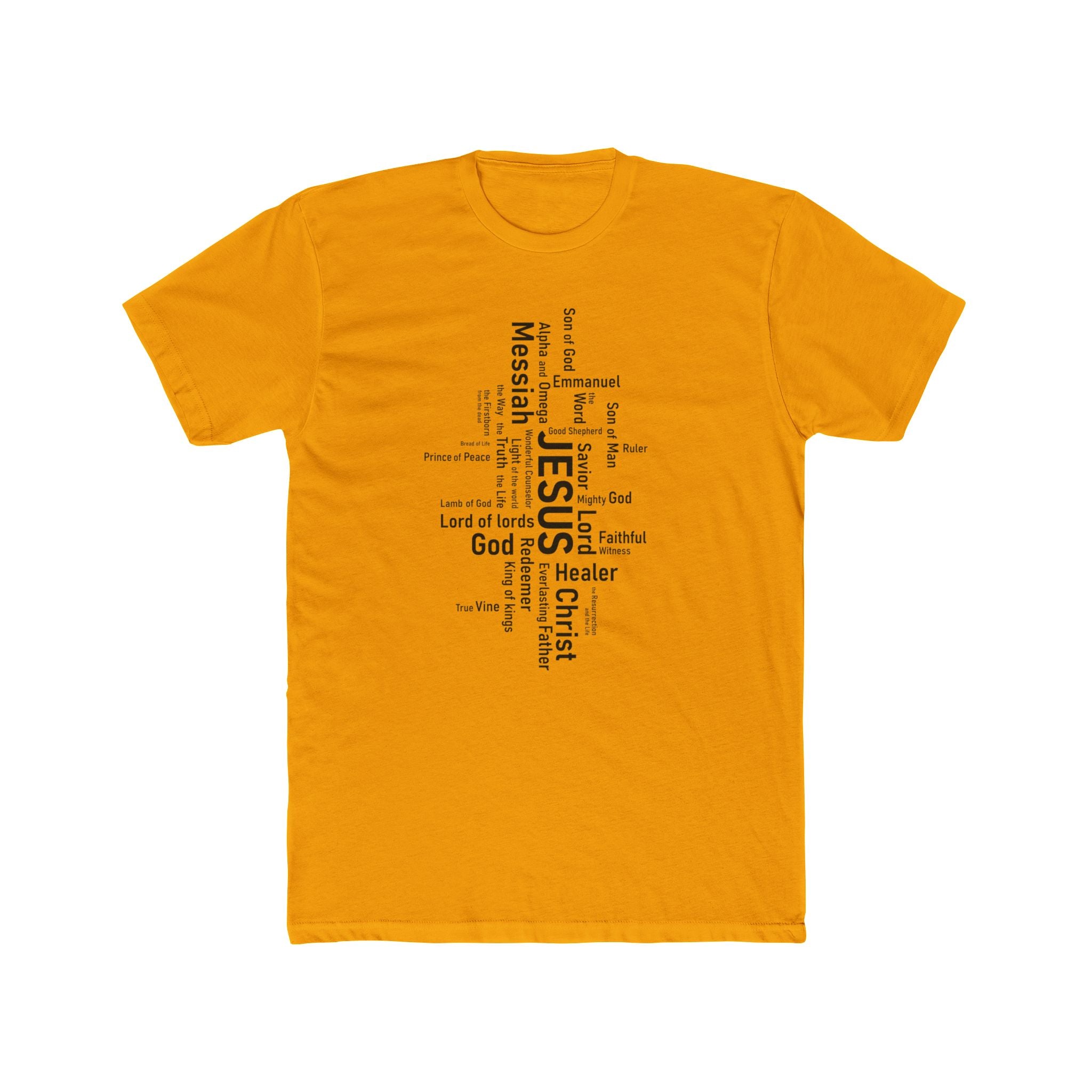 Mens Christian Jesus Word Cloud T-Shirt — Faith-Based Cross Tee