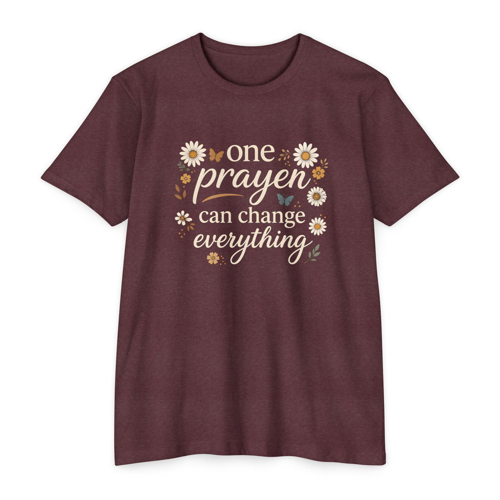 One Prayer Can Change Everything T-Shirt — Floral Faith Tee