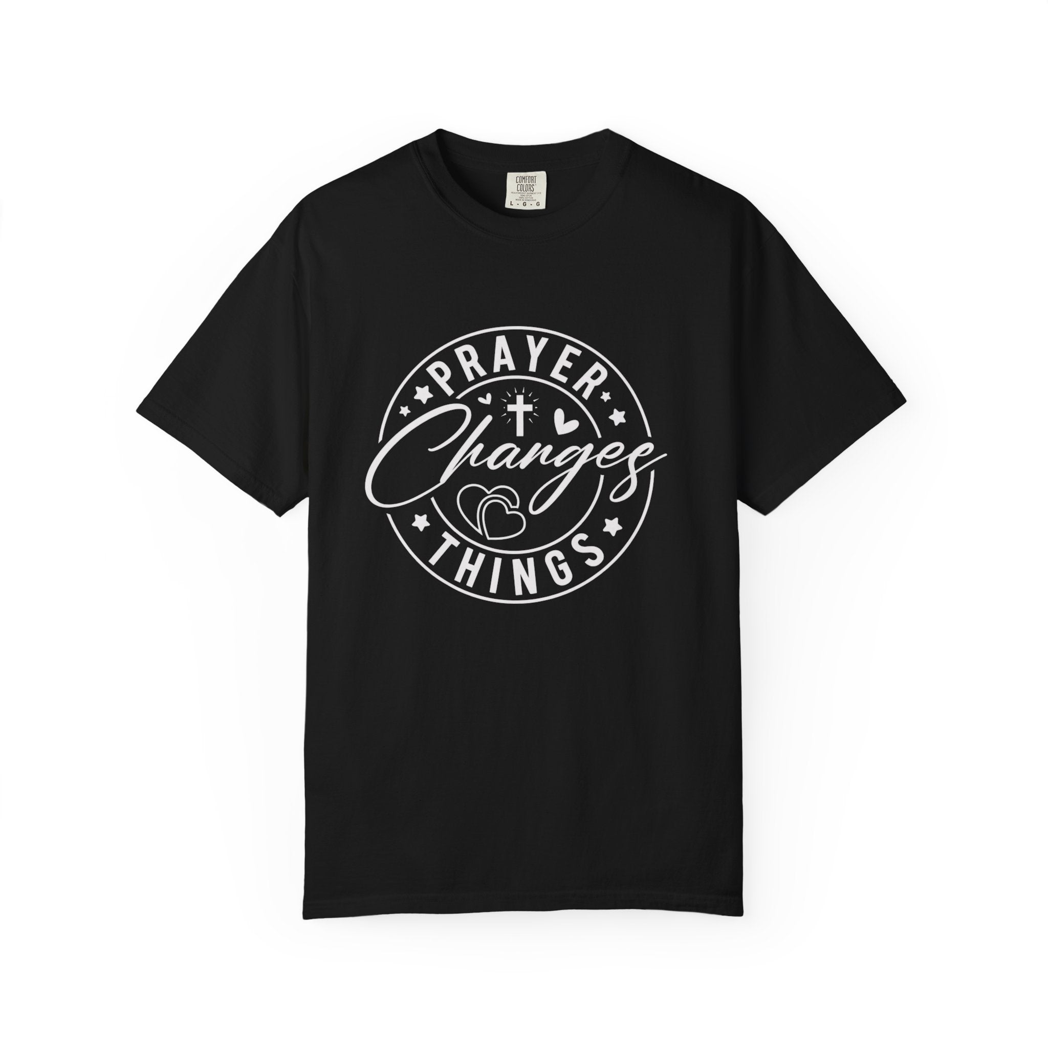 Prayer Changes Lives T-Shirt — Subtle Embossed Faith Graphic