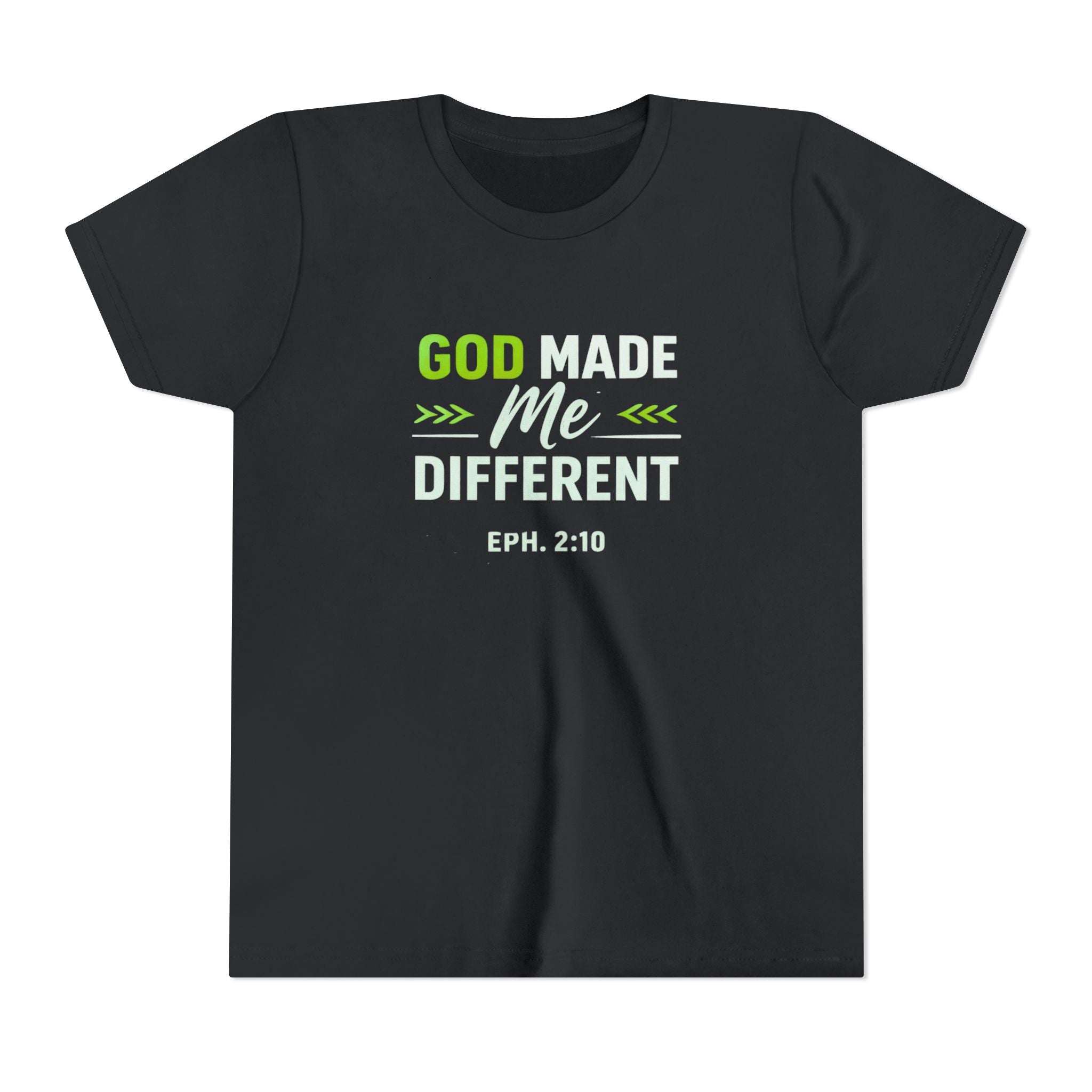 Boys Youth Tee - "God Made Me Different" Christian Faith Kids Shirt (Eph. 2:10)