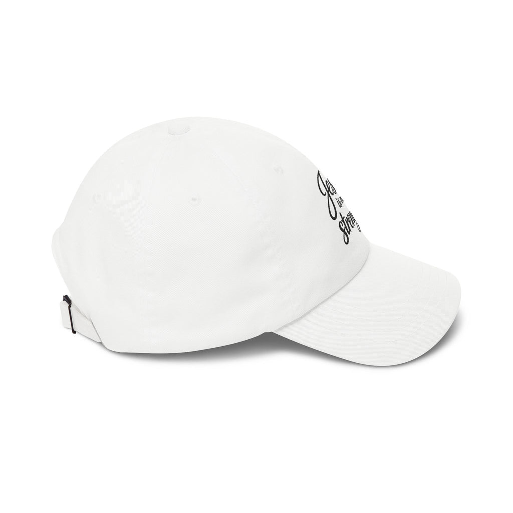 Jesus Is My Strength Dad Cap — Embroidered Christian Baseball Hat