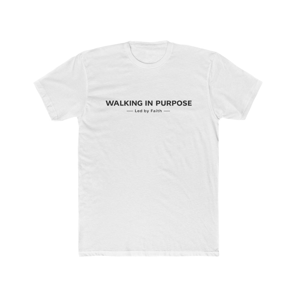 Walking in Purpose Led By Faith Cotton Tee Christian T-shirt Faith Inspired| Wearing your Faith