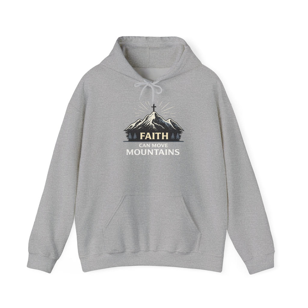 Mens Heavy Blend™ 'Faith Can Move Mountains" Hooded Sweatshirt