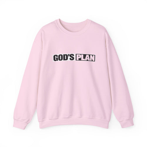 Crewneck Sweatshirt — "GOD'S PLAN" Bold Logo Faith Pullover