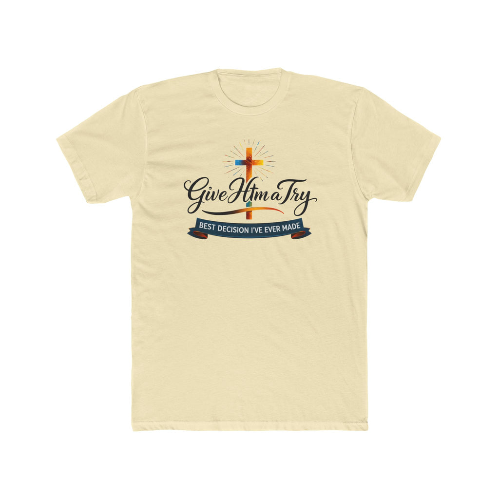 Give Him a Try cross design Tee | Christian faith shirt