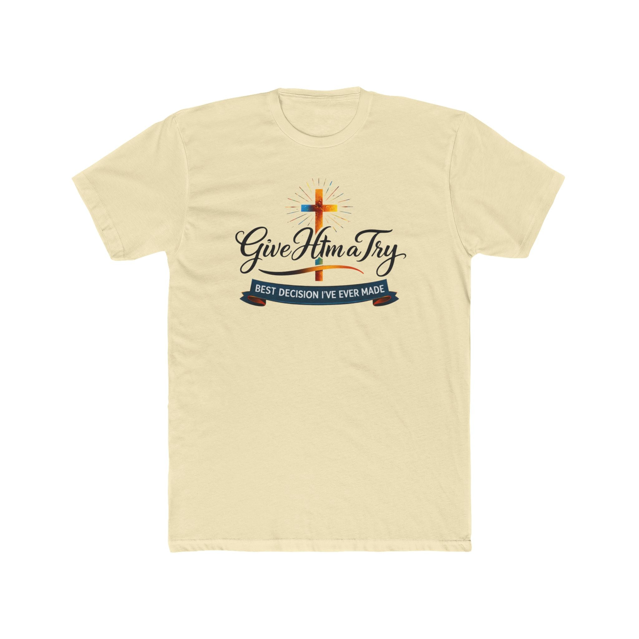 Give Him a Try cross design Tee | Christian faith shirt