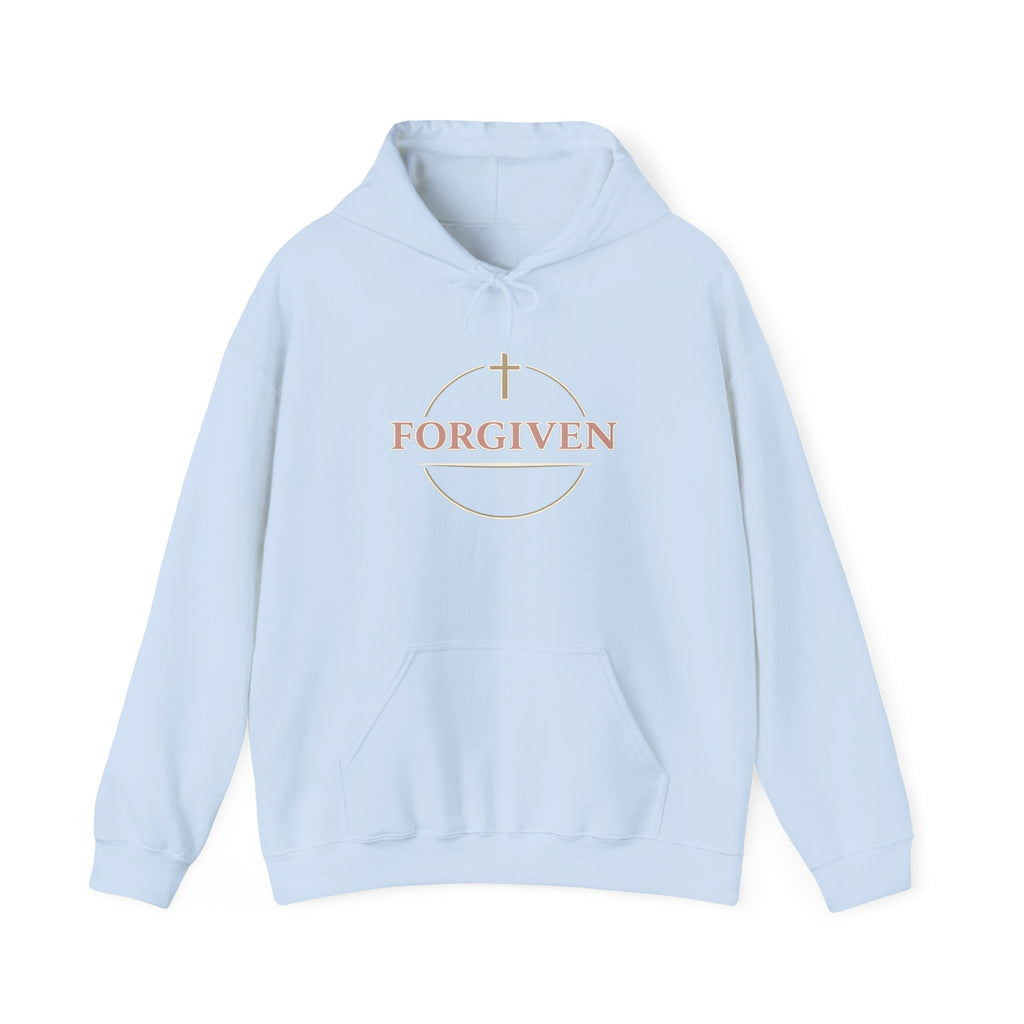 Womens Forgiven Hoodie — Minimal Christian Cross Faith Sweatshirt