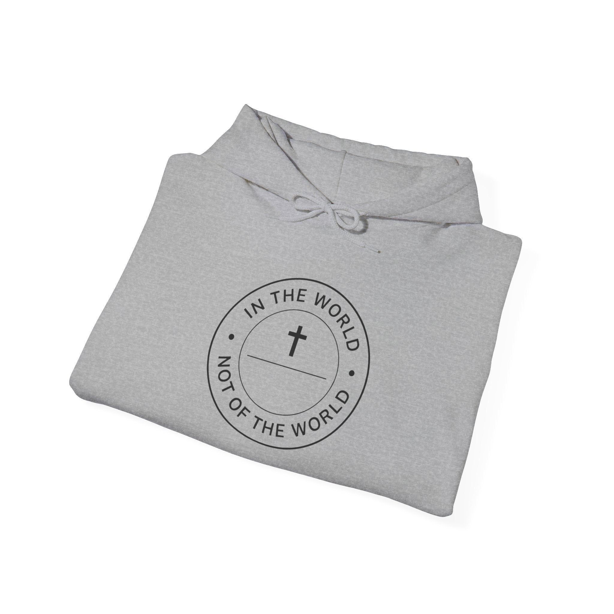 Womens Christian Cross Hoodie — "In the World, Not of the World" Faith Hoodie