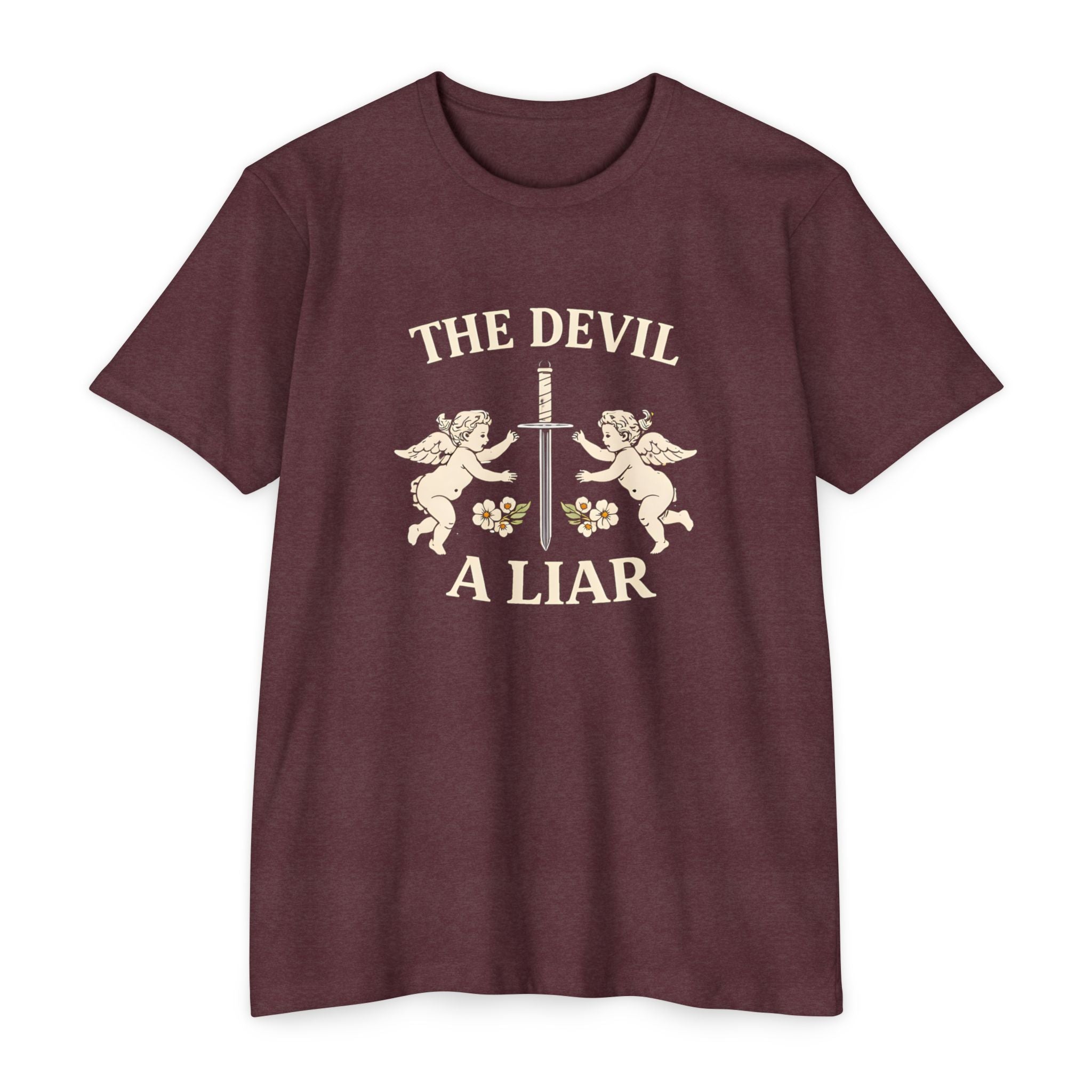 The Devil A Liar T-Shirt — Vintage Angel Sword Graphic Tee