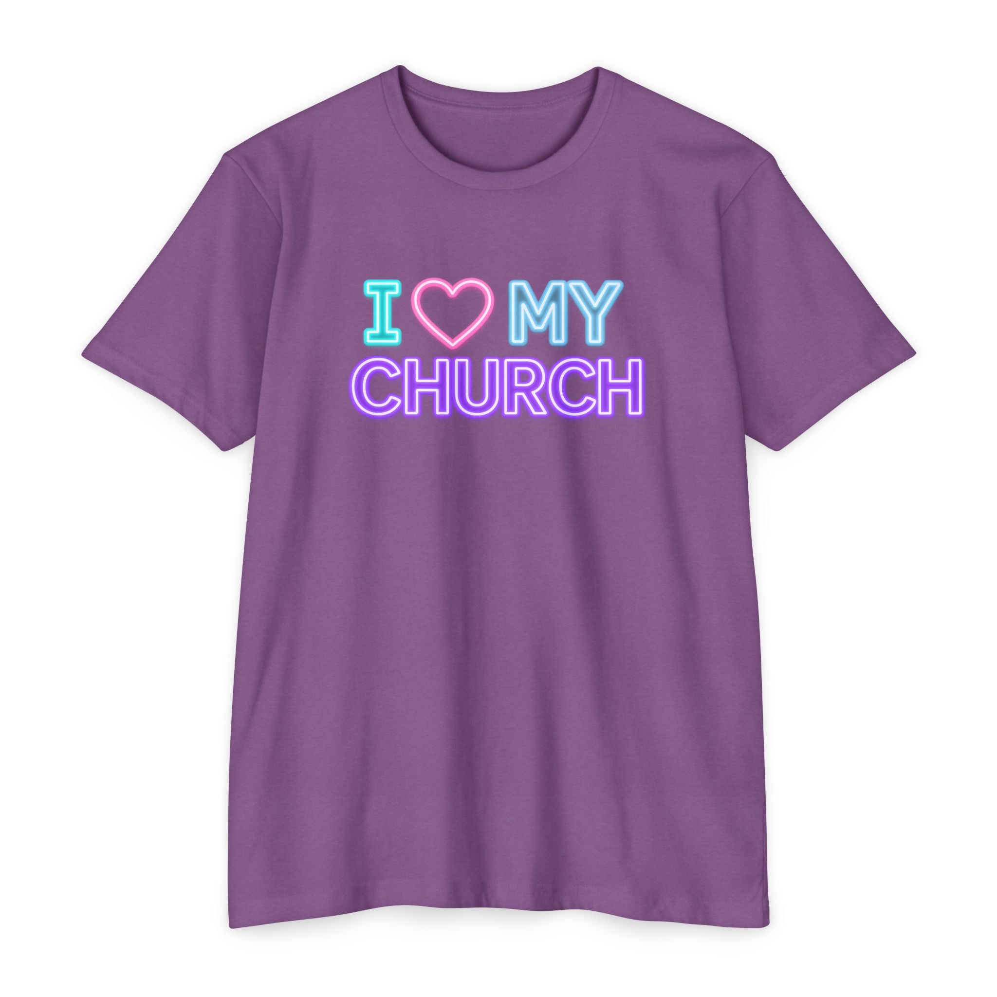 Womens I Love My Church T-Shirt | Tie Dye Heart Lettering