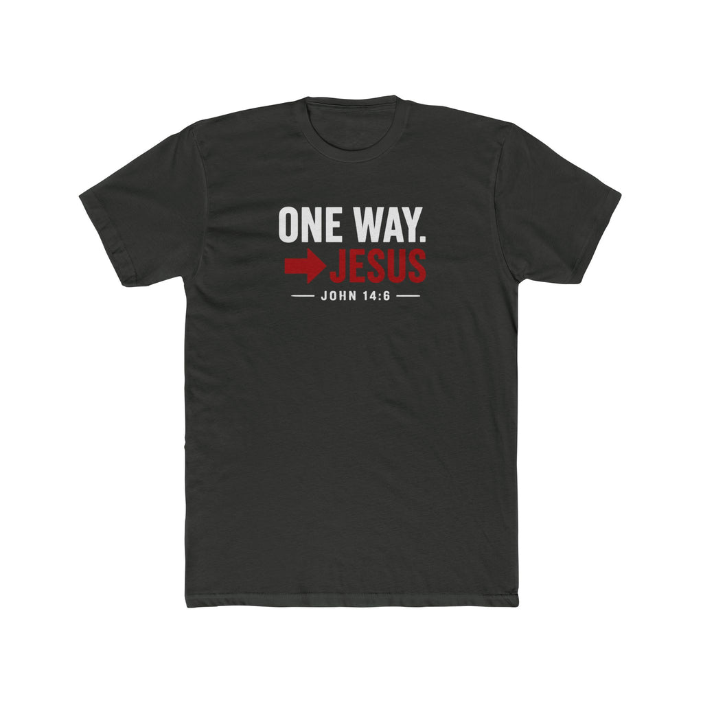 Mens One Way → Jesus T-Shirt — Christian Faith Graphic Tee