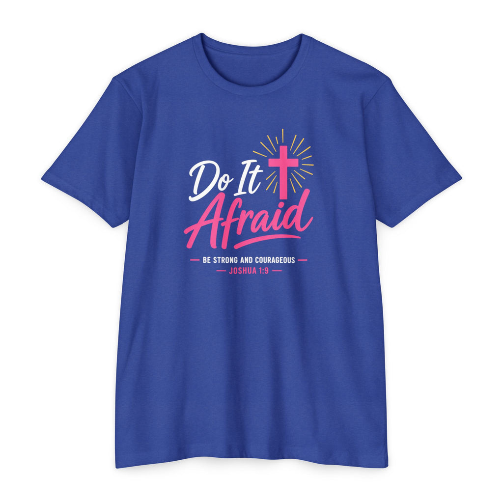 Womens "Do It Afraid" Cross T-Shirt | Inspirational Christian Faith Shirt
